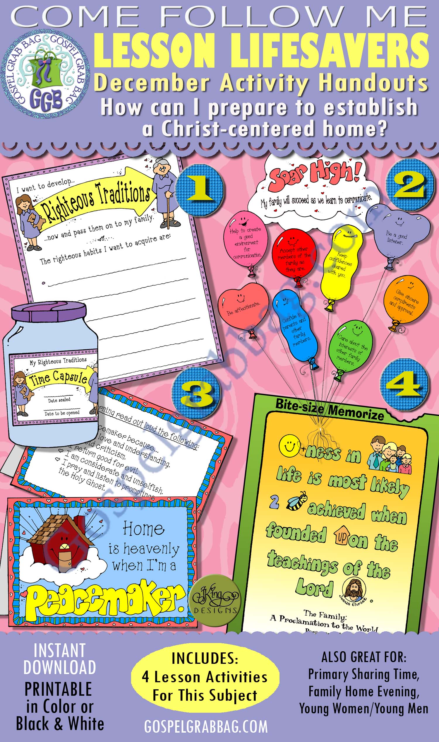 December Lesson 3 - Come Follow Me "How can I prepare to establish a Christ-centered home?" BUNDLE - 4 Lesson Activities $4.00 December Lesson 3 - Come Follow Me "How can I prepare to establish a Christ-centered home?" BUNDLE - 4 Lesson Activities, GospelGrabBag.com