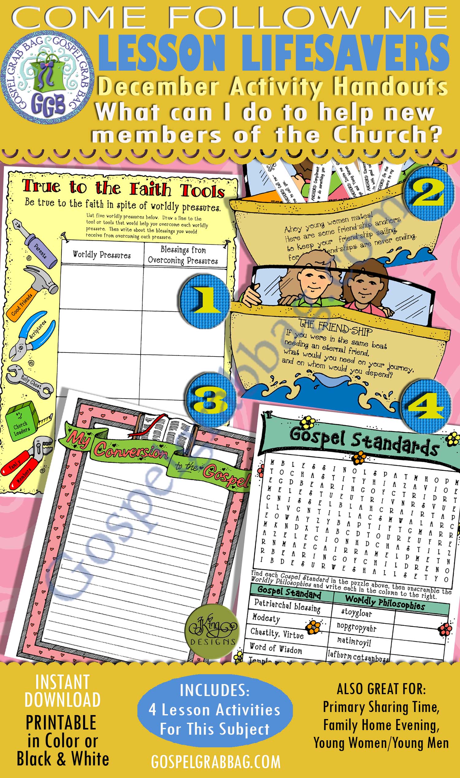 December Lesson 4 - Come Follow ME "What can I do to help new members of the Church?" BUNDLE - 4 Lesson Activities $4.00 December Lesson 4 - Come Follow ME "What can I do to help new members of the Church?" BUNDLE - 4 Lesson Activities