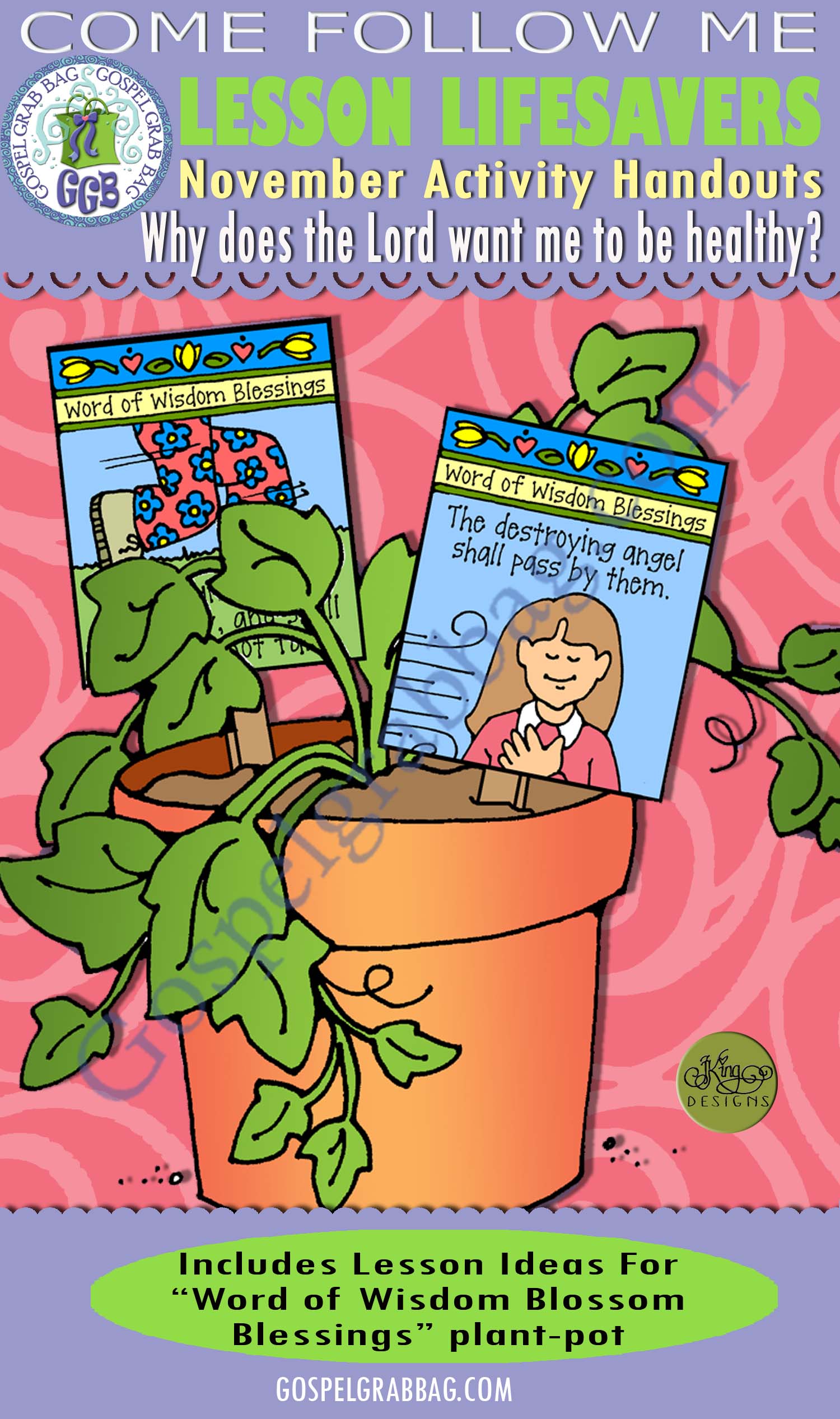 $1.75 November Lesson 5 - Come Follow Me "Why does the Lord want me to be healthy?" ACTIVITY: Word of Wisdom - Blossom Blessings healthy plant pot