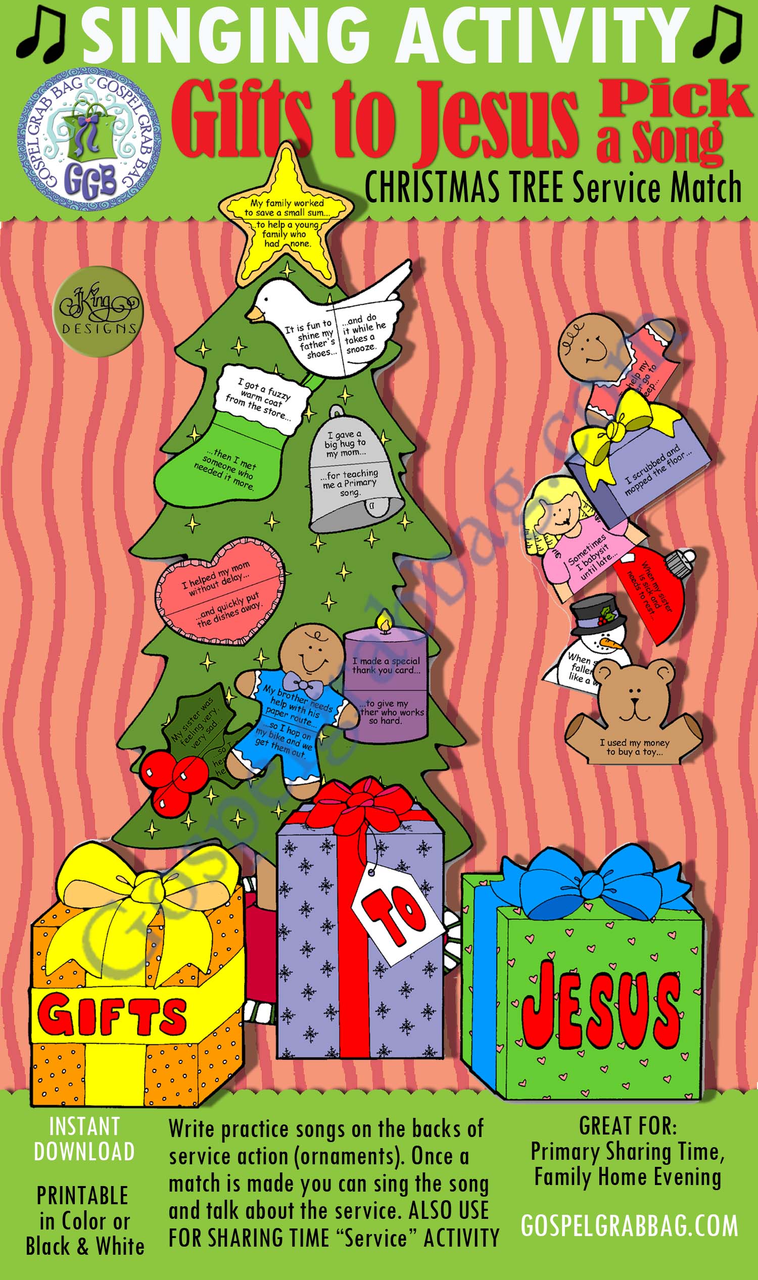 CHRISTMAS TREE SING-WITH-ME pick-a-song (Use for Singing Fun Activity)