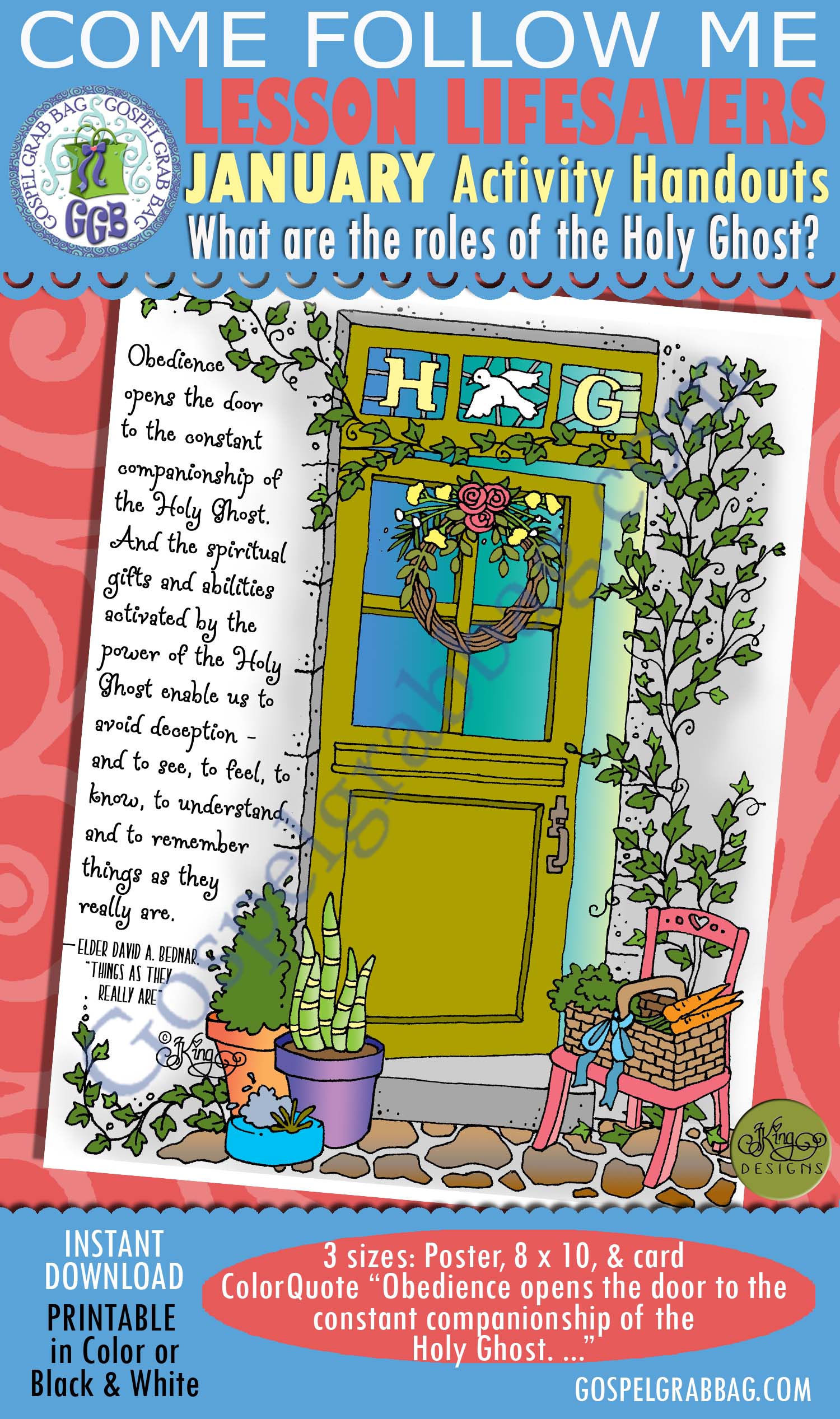 January Lesson 4 - Come Follow Me "What are the roles of the Holy Ghost?" ACTIVITY: Color Quote "Obedience opens the door to the constant companionship of the Holy Ghost. ..." $2.00 January Lesson 4 - Come Follow Me "What are the roles of the Holy Ghost?" ACTIVITY: Color Quote "Obedience opens the door to the constant companionship of the Holy Ghost. ..."