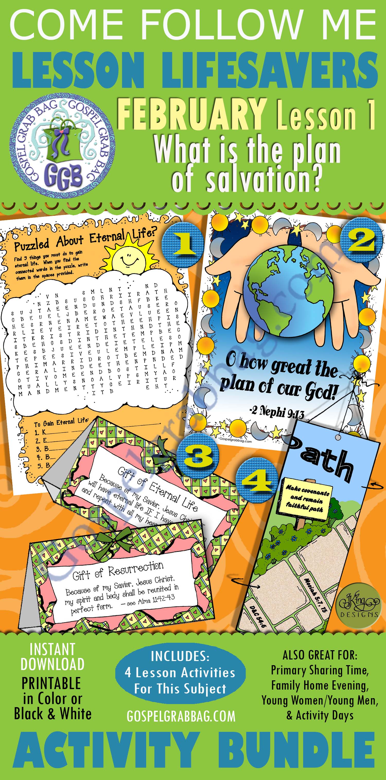$4.00 February Lesson 1 - Come Follow Me "What is the plan of salvation?"