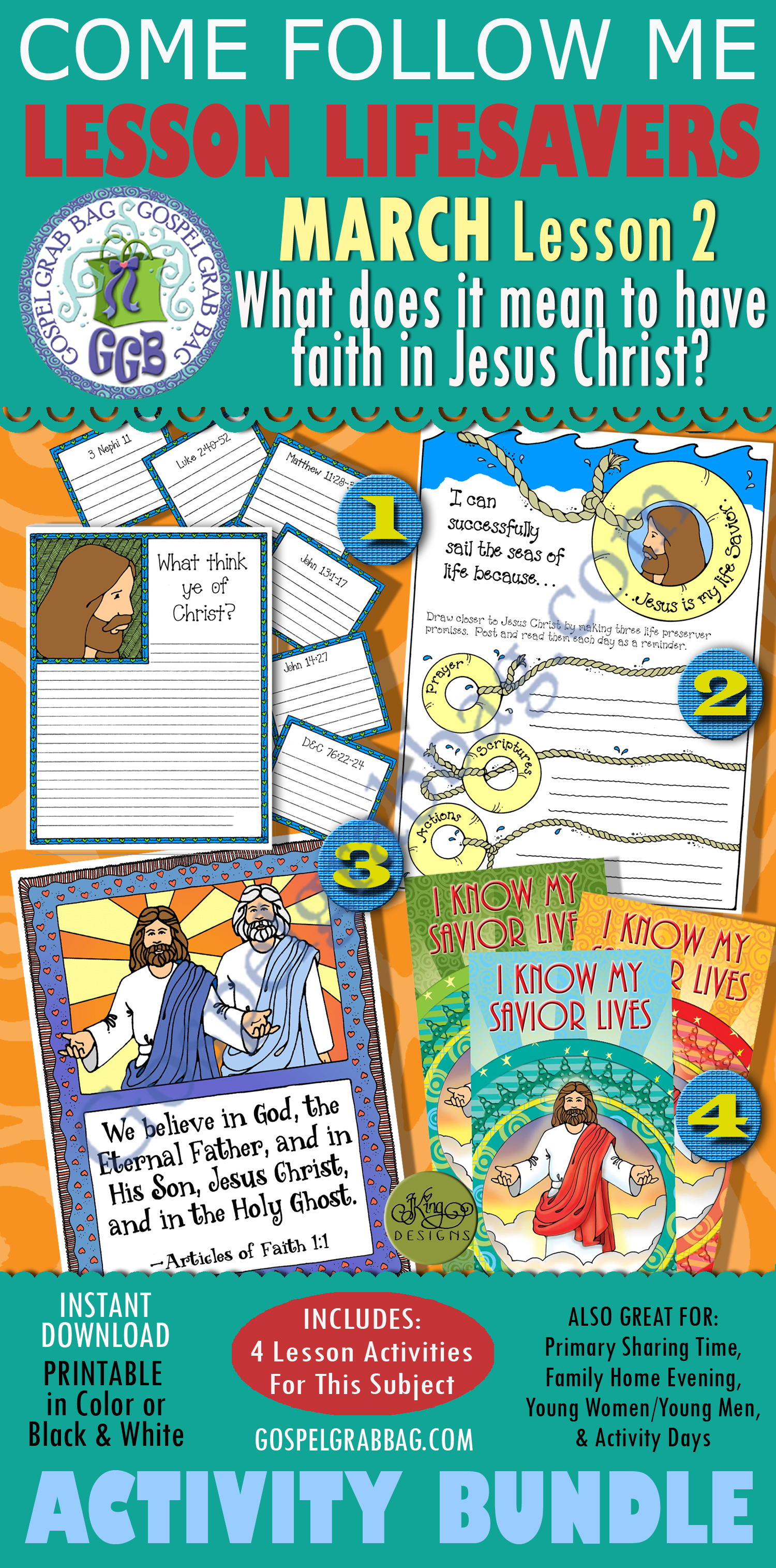 MARCH Lesson 2 - Come Follow Me "What does it mean to have faith in Jesus Christ?" $4.00 MARCH Lesson 2 - Come Follow Me "What does it mean to have faith in Jesus Christ?"