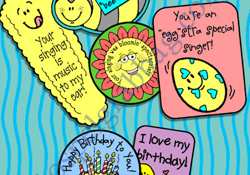 $2.50 SUPER SINGER #1: Awards Badges, & Birthday Buttons: Primary Music Singing Time Activities to Motivate Children to Sing, download from GospelGrabBag.com