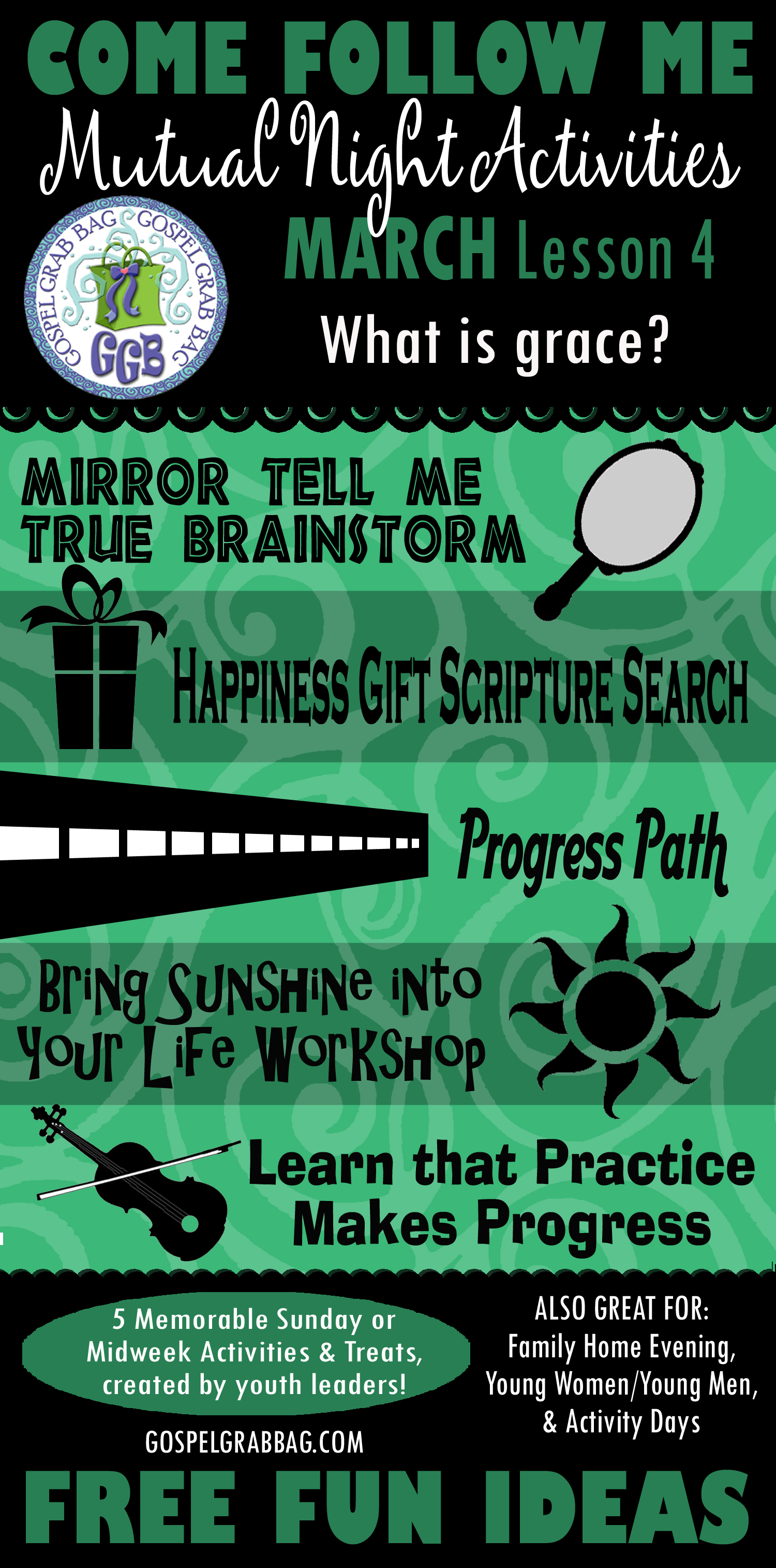 MUTUAL NIGHT IDEAS: May Lesson #4 Come Follow Me Lesson Activities - Theme: "What is grace?", GospelGrabBag.com MUTUAL NIGHT IDEAS: May Lesson #4 Come Follow Me Lesson Activities - Theme: "What is grace?", GospelGrabBag.com