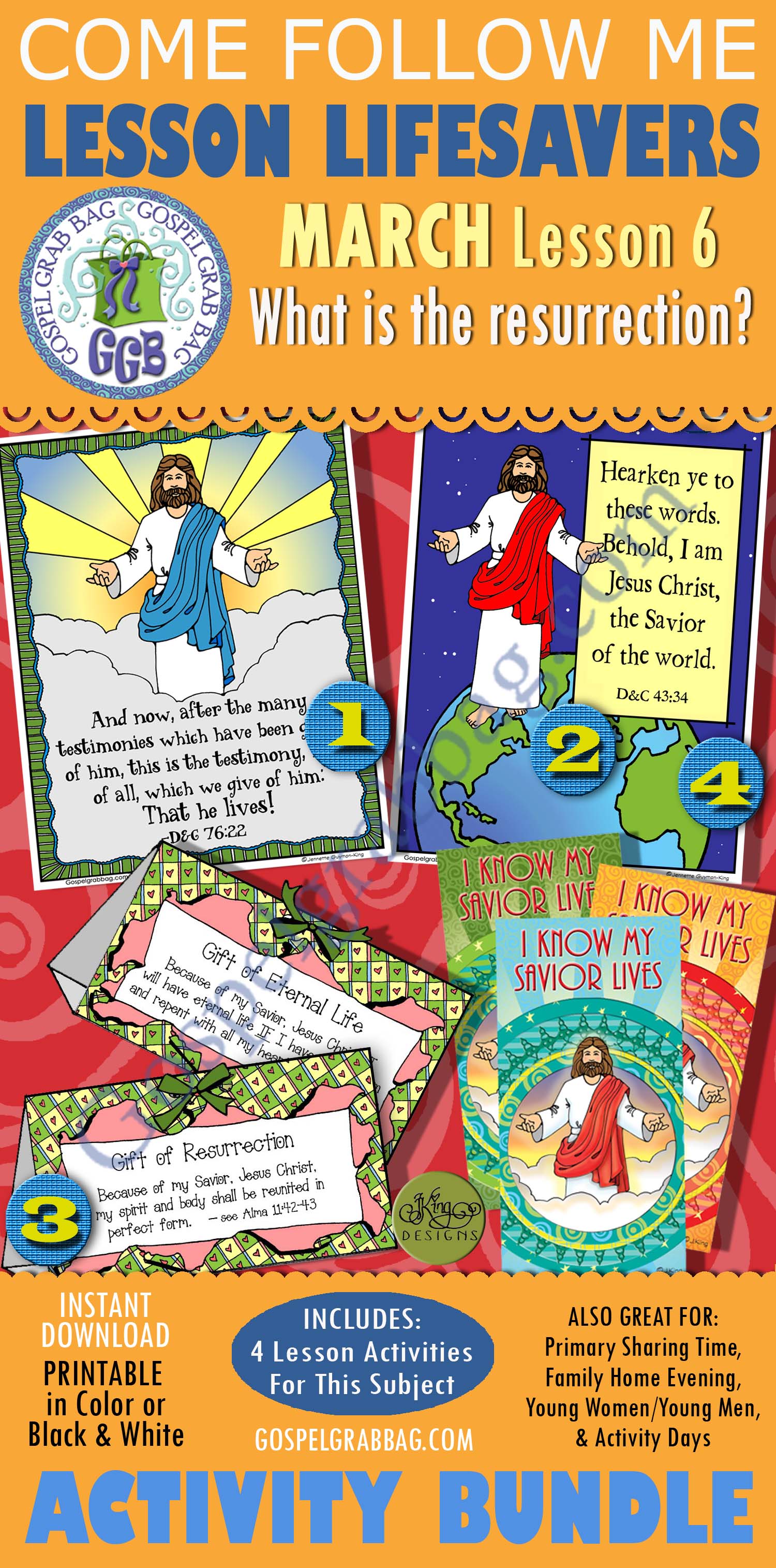 $4.00 MARCH Lesson 6 - Come Follow Me "What is the resurrection?"