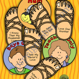$3.00 FOOTSTEPS TO FOLLOW JESUS Songs of Jesus pick-a-song: Primary Music Singing Time Activities to Motivate Children to Sing, download from GospelGrabBag.com