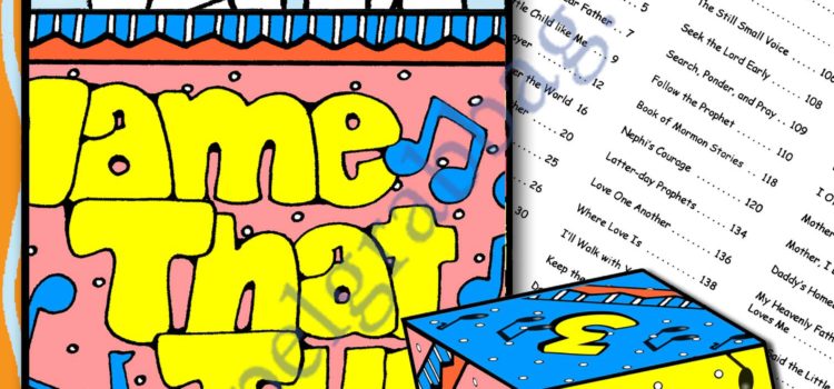 $3.00 NAME THAT TUNE Guess the Song Game with note cube: Primary Music Singing Time Activities to Motivate Children to Sing, download from GospelGrabBag.com
