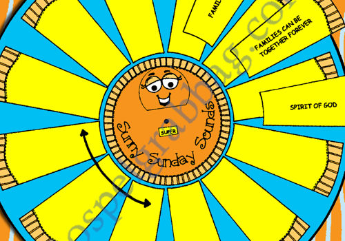 SUNNY SUNDAY SOUNDS pick-a-song & singing meter to help improve abilities: Primary Music Singing Time Activities to Motivate Children to Sing, download from GospelGrabBag.com