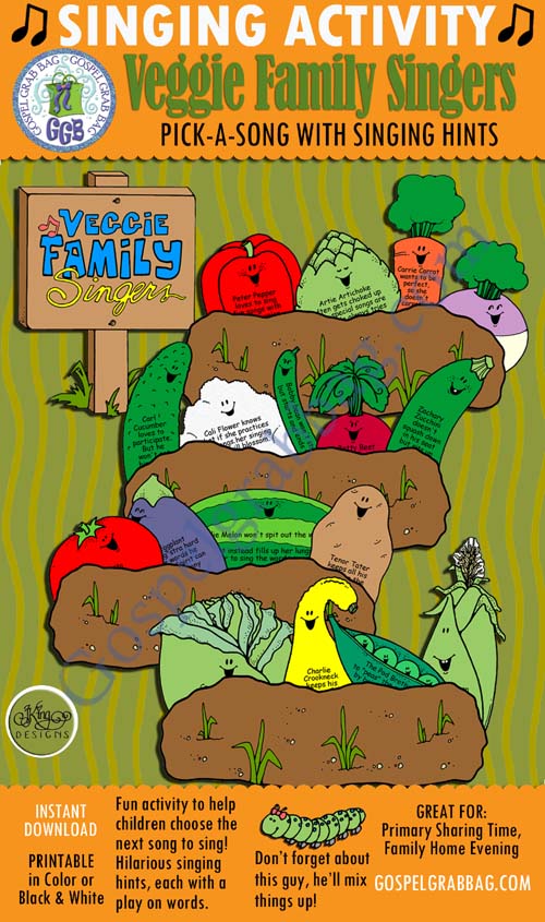 VEGGIE FAMILY SINGERS – Harvest a Garden pick-a-song with singing commands