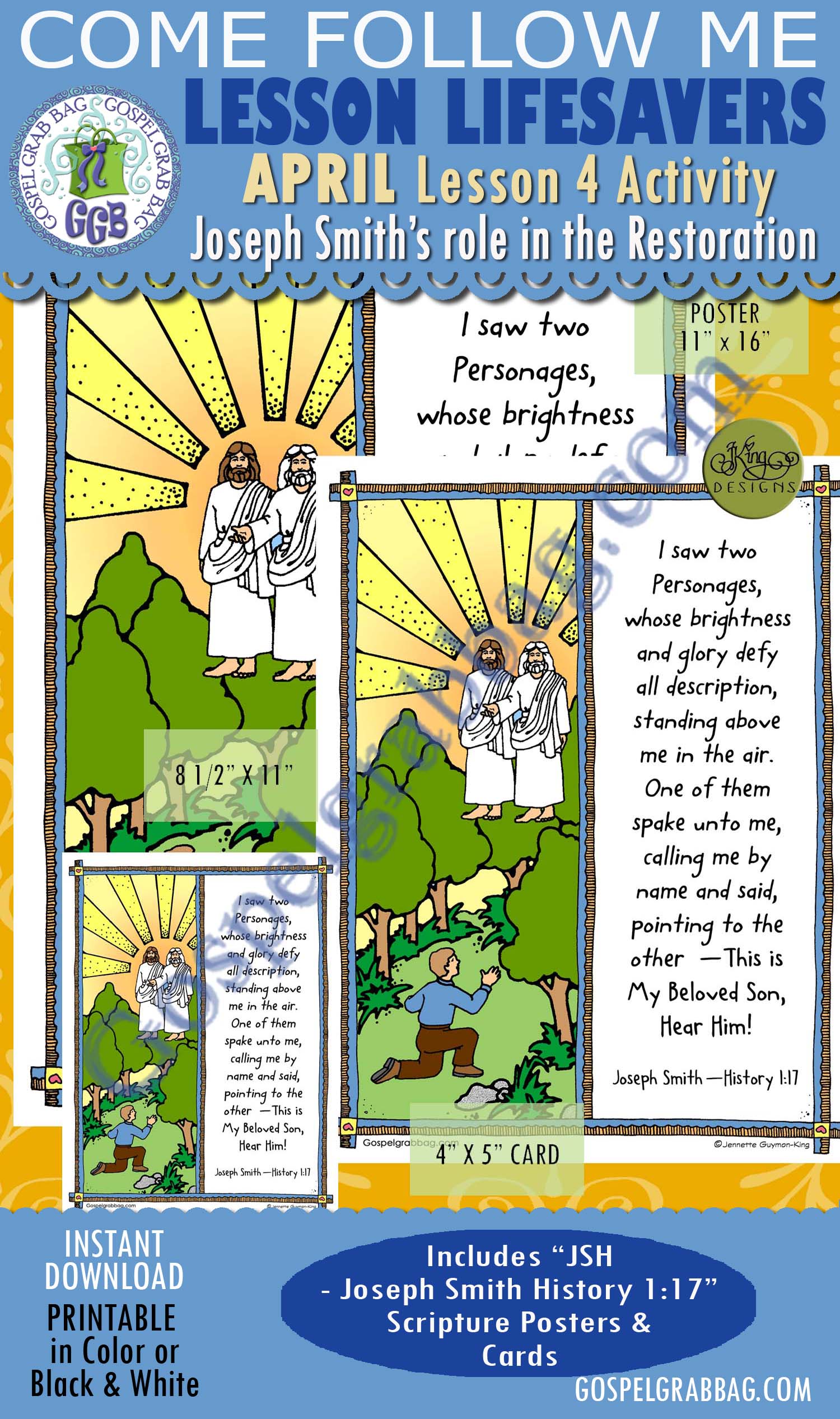 JOSEPH SMITH: Lesson Lifesaver Activity: Joseph Smith History 1:17 (JSH 1:17), scripture posters and cards $2.00 JOSEPH SMITH: Lesson Lifesaver Activity: Joseph Smith History 1:17 (JSH 1:17), scripture posters and cards