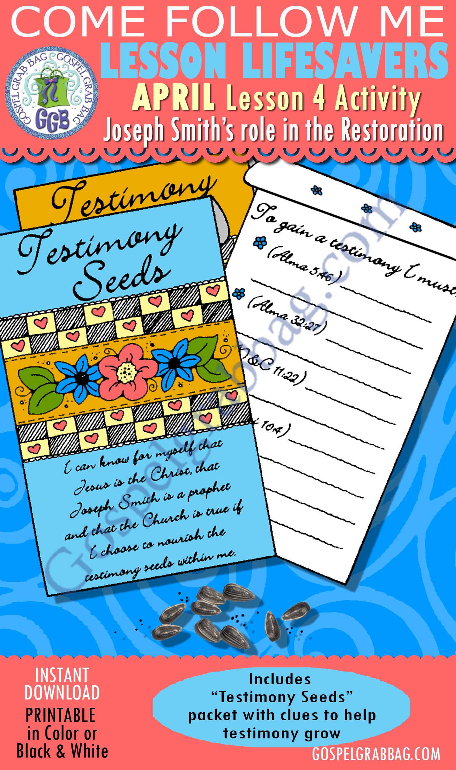 JOSEPH SMITH: Lesson Lifesaver Activity: Testimony Seed packet interactive handout - Joseph Smith testimony and more $1.75 JOSEPH SMITH: Lesson Lifesaver Activity: Testimony Seed packet interactive handout - Joseph Smith testimony and more