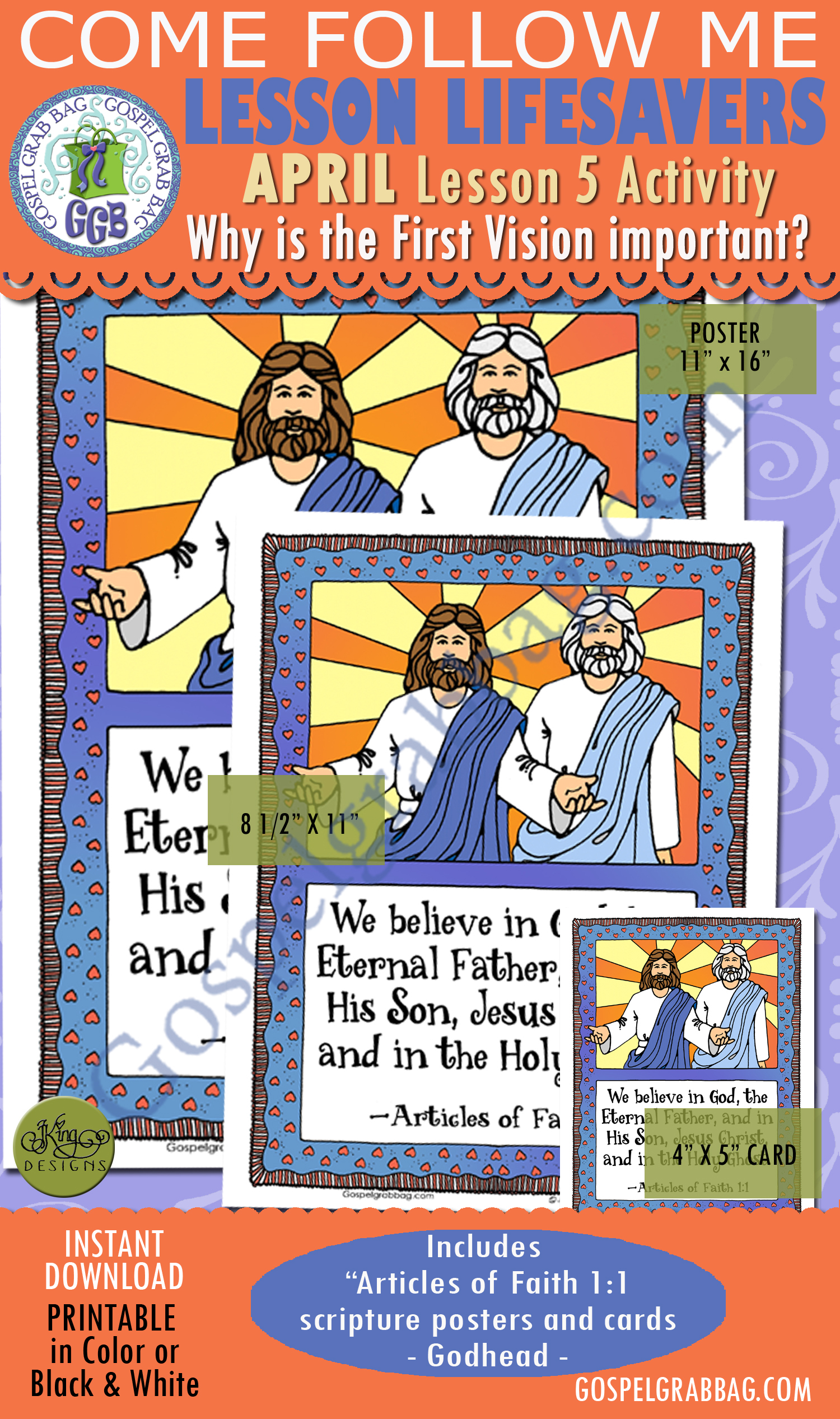 GODHEAD - FIRST VISION: Lesson Lifesaver Activity: Articles of Faith 1:1 $2.00 GODHEAD - FIRST VISION: Lesson Lifesaver Activity: Articles of Faith 1:1