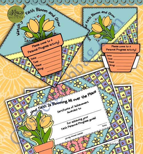 $2.00 FAITH Personal Progress - VALUE NIGHT ACTIVITY 3-D Invitation and Goal Award Certificate