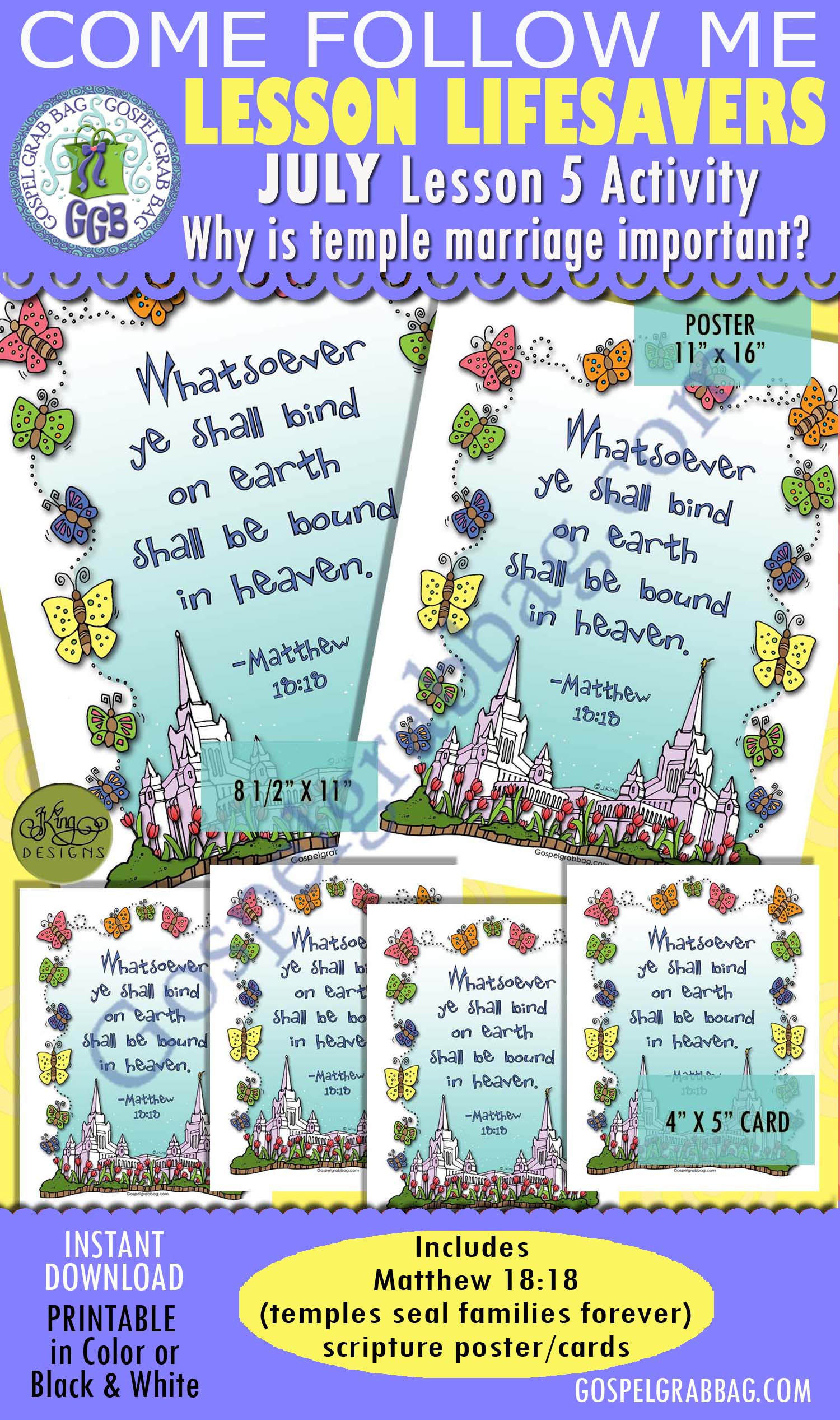 $2.00 JULY Lesson 5 Come Follow Me - Matthew 18:18 scripture poster