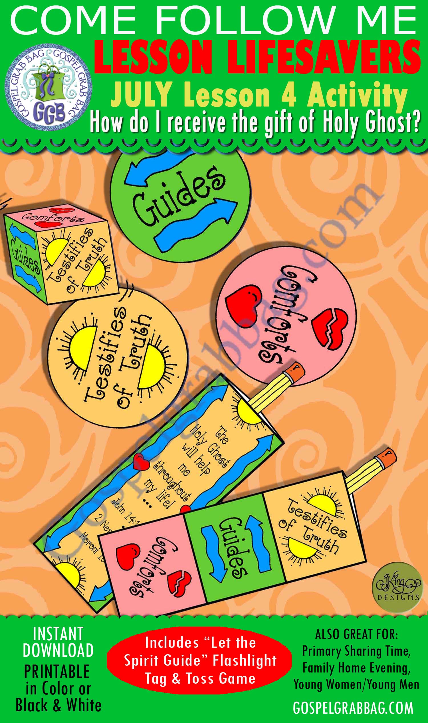 HOLY GHOST: Let the Spirit Guide Flashlight Tag and Block Toss Game HOLY GHOST Activity: Let the Holy Spirit Guide flashlight tag and scripture pencil pocket