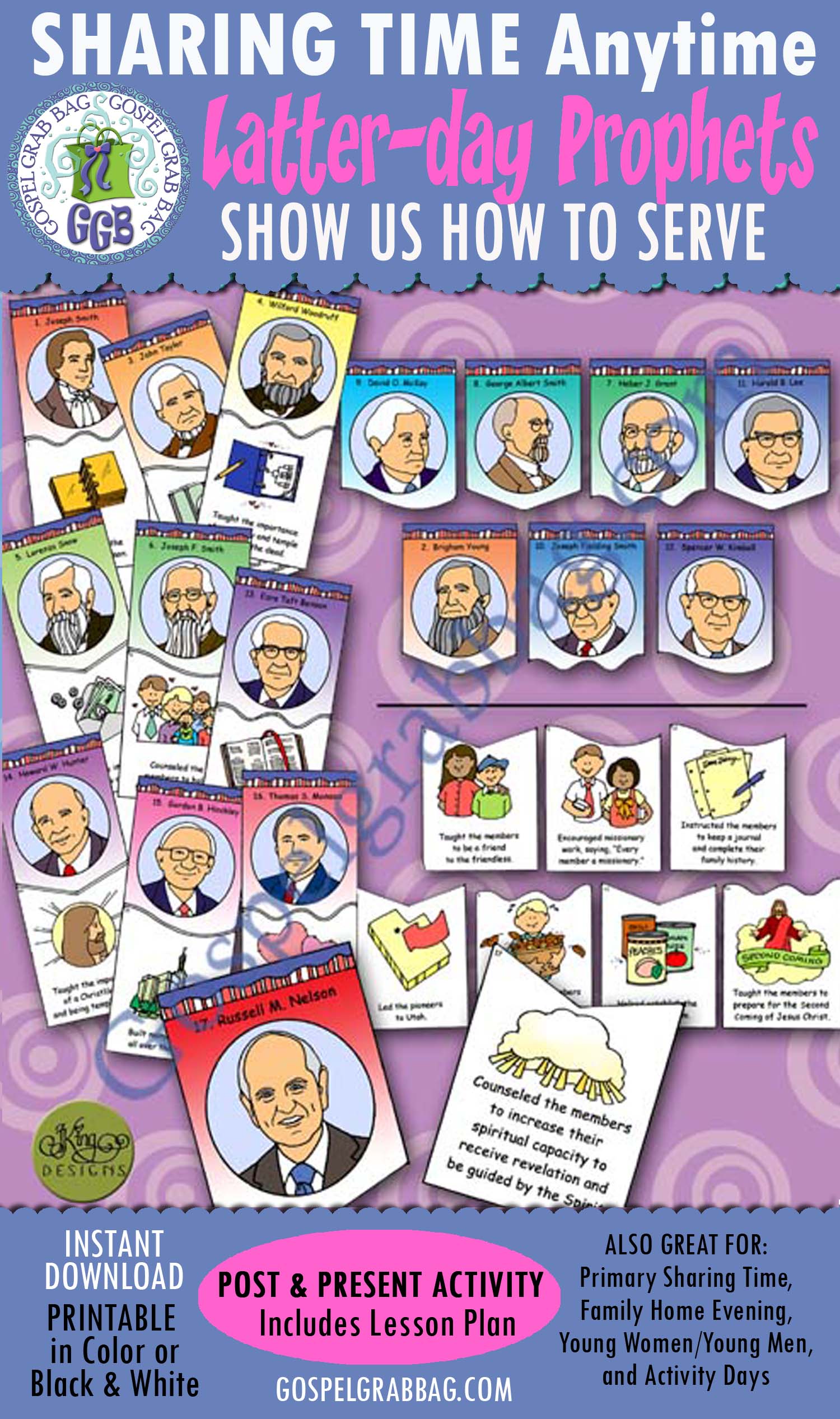 PROPHETS: Latter-day Prophets Teach Me How to Serve (puzzle match game) Follow the Latter-Day Prophets puzzle match