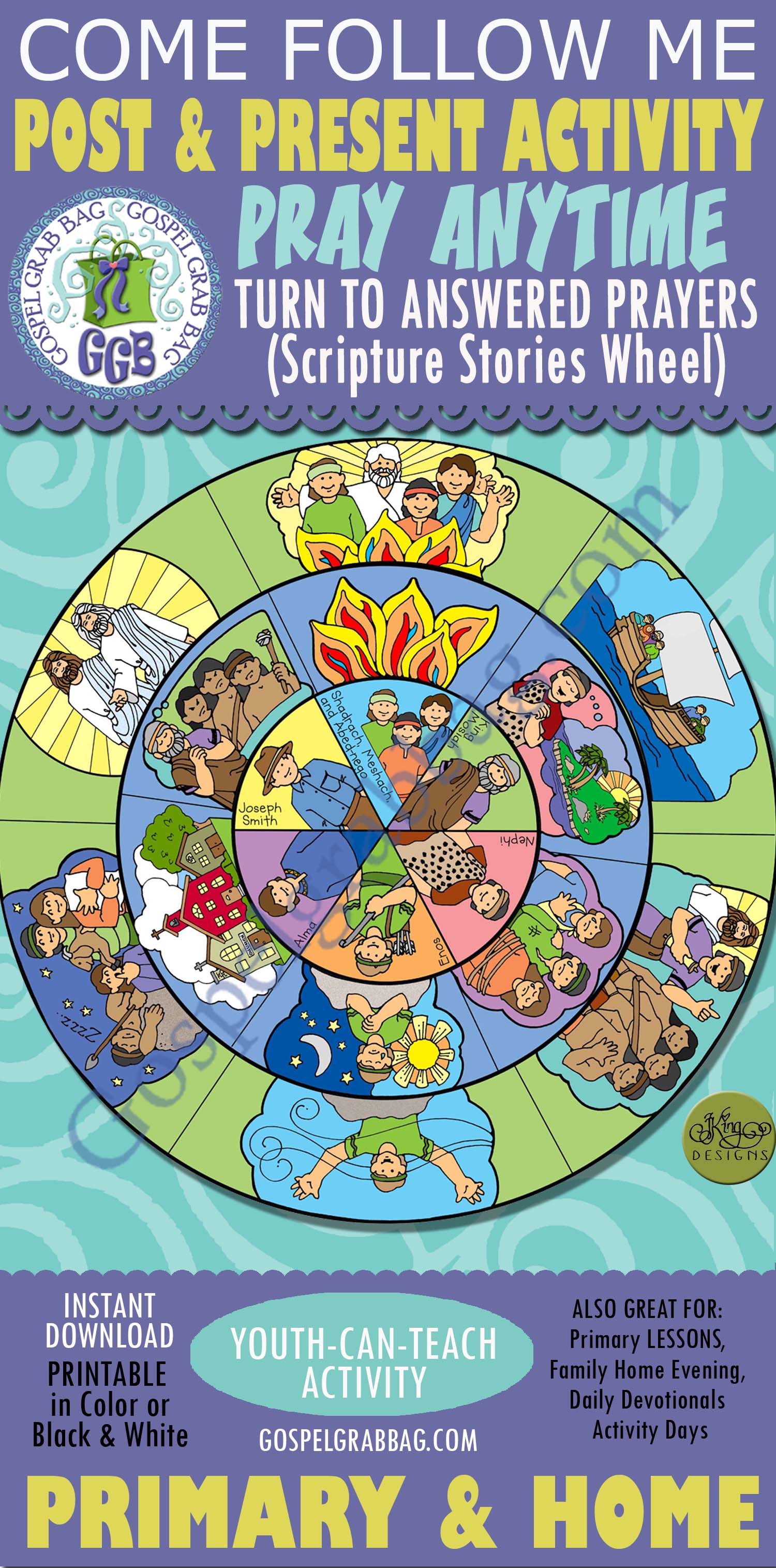 $3.50 POST-AND-PRESENT Activity for Come Follow Me – Primary and Home (family home evening), LDS, Christian, Bible Study