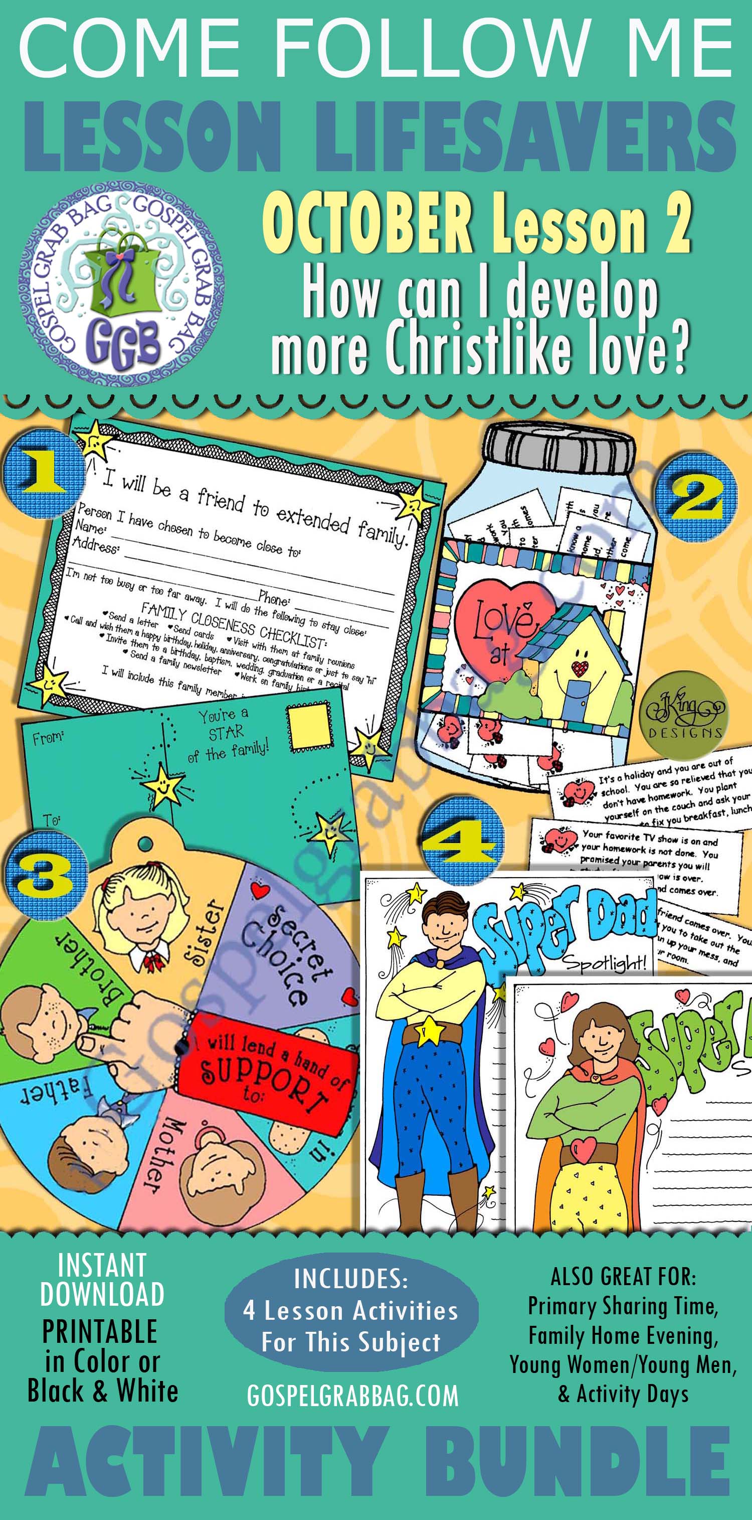 "How can I develop Christlike love?" BUNDLE - Lesson Lifesavers $4.00 OCTOBER Lesson 2 Come Follow Me "How can I develop Christlike love?" Lesson Lifesavers