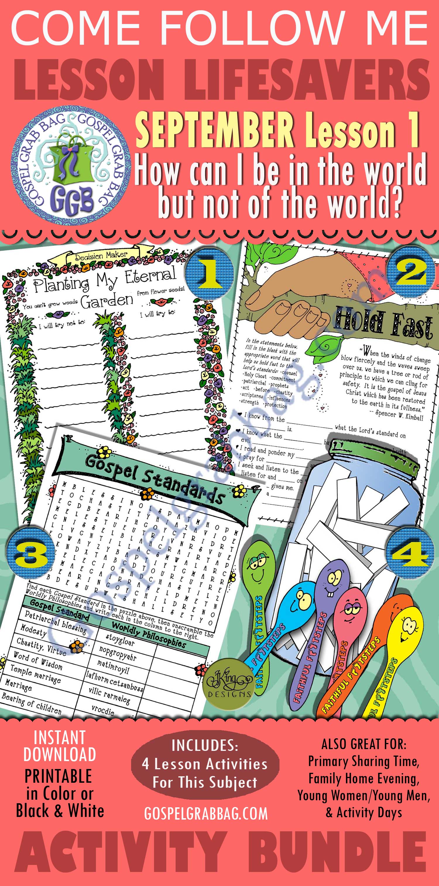 SEPTEMBER Lesson Lifesaver Activities - Lesson 1 Theme: "How can I be in the world but not of the world?" $4.00 BUNDLE SEPTEMBER Lesson Lifesaver Activities - Lesson 1 Theme: "How can I be in the world but not of the world?"