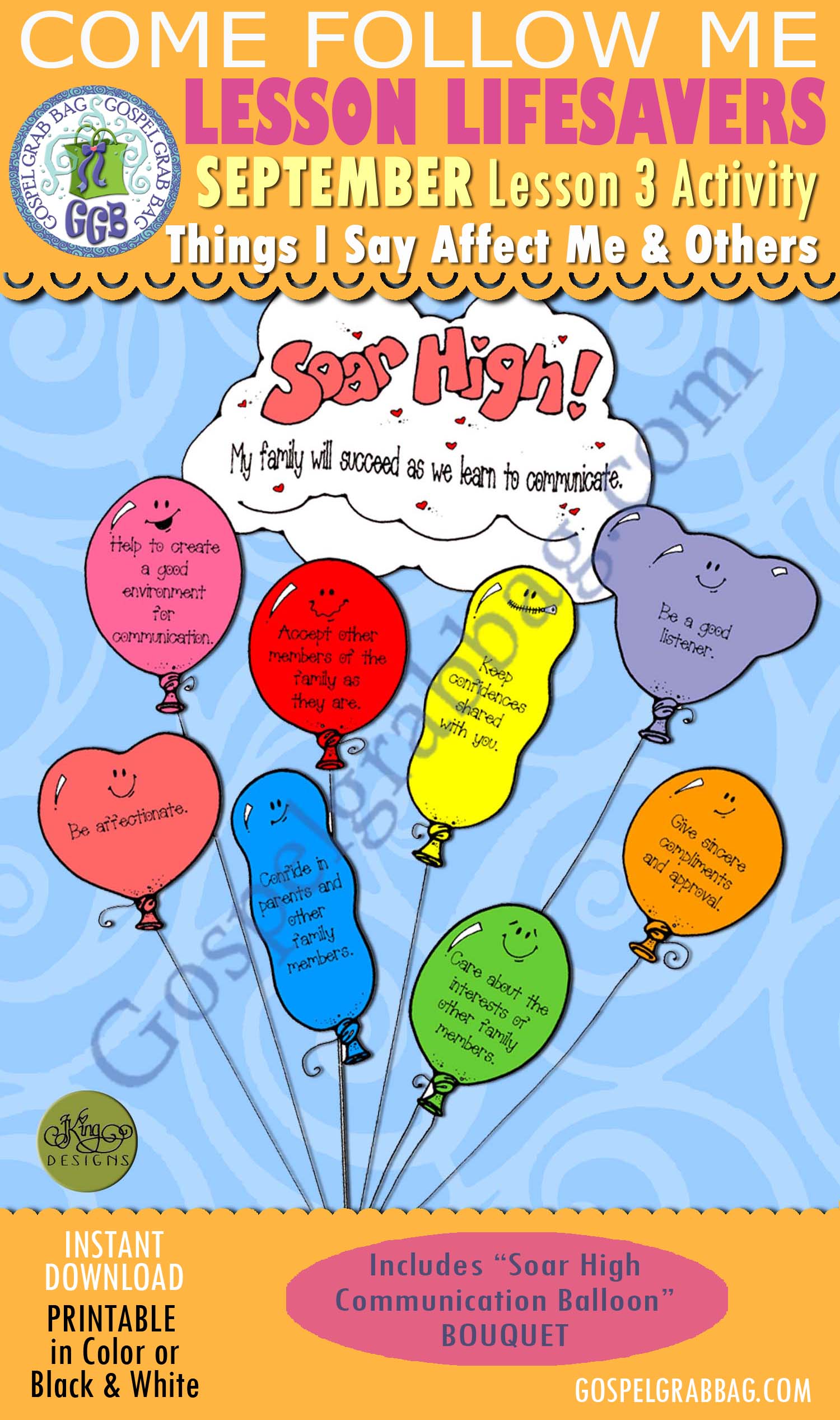 FAMILY Activity: Soar High family communication balloon bouquet Soar High! family communication balloon bouquet