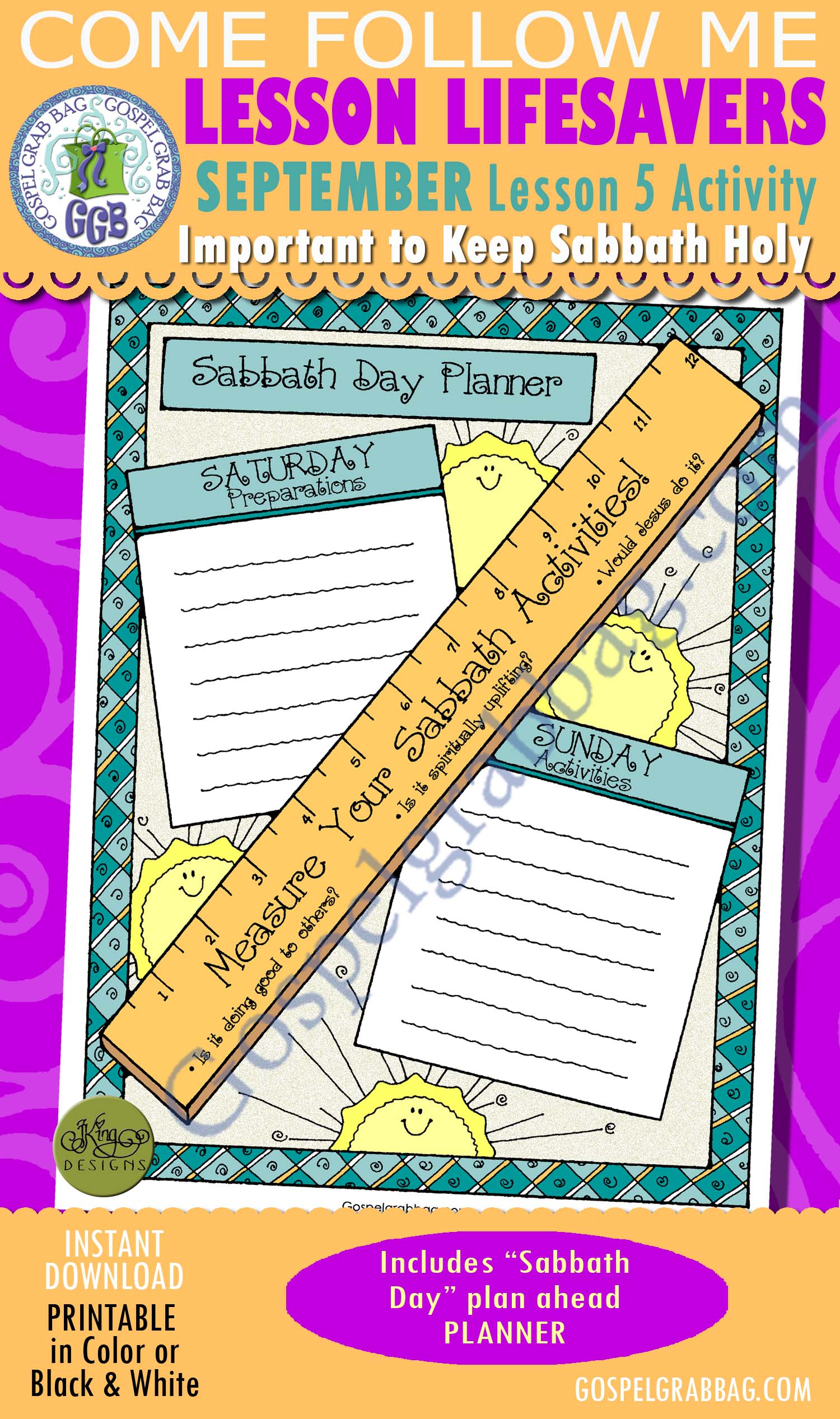 SABBATH DAY Activity: Sabbath Day Planner $1.75 SABBATH DAY Activity: Sabbath Day Planner