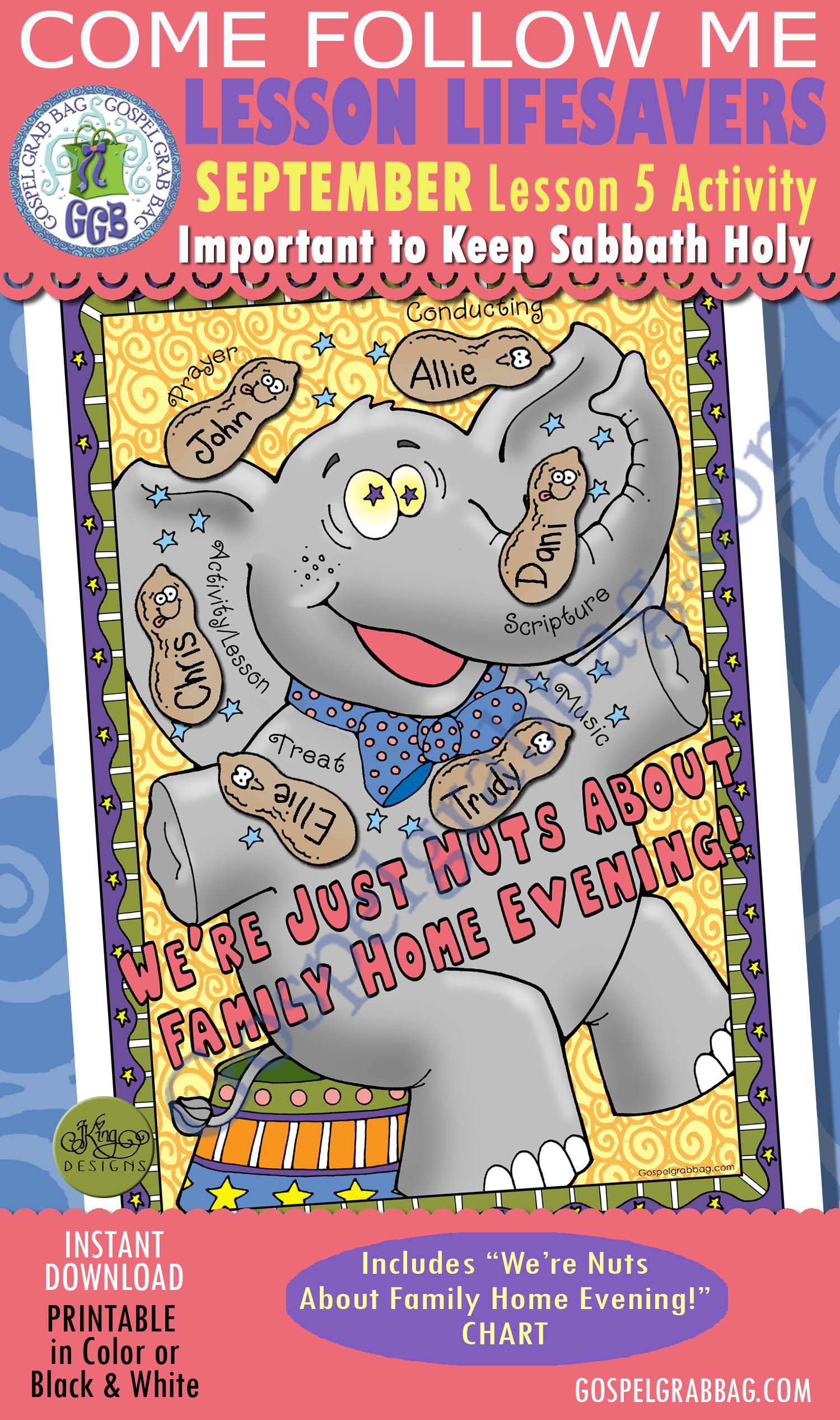 FAMILY HOME EVENING (Sunday or Monday Nights) Family Home Evening Chart $3.50 Nuts about Family Home Evening CHART