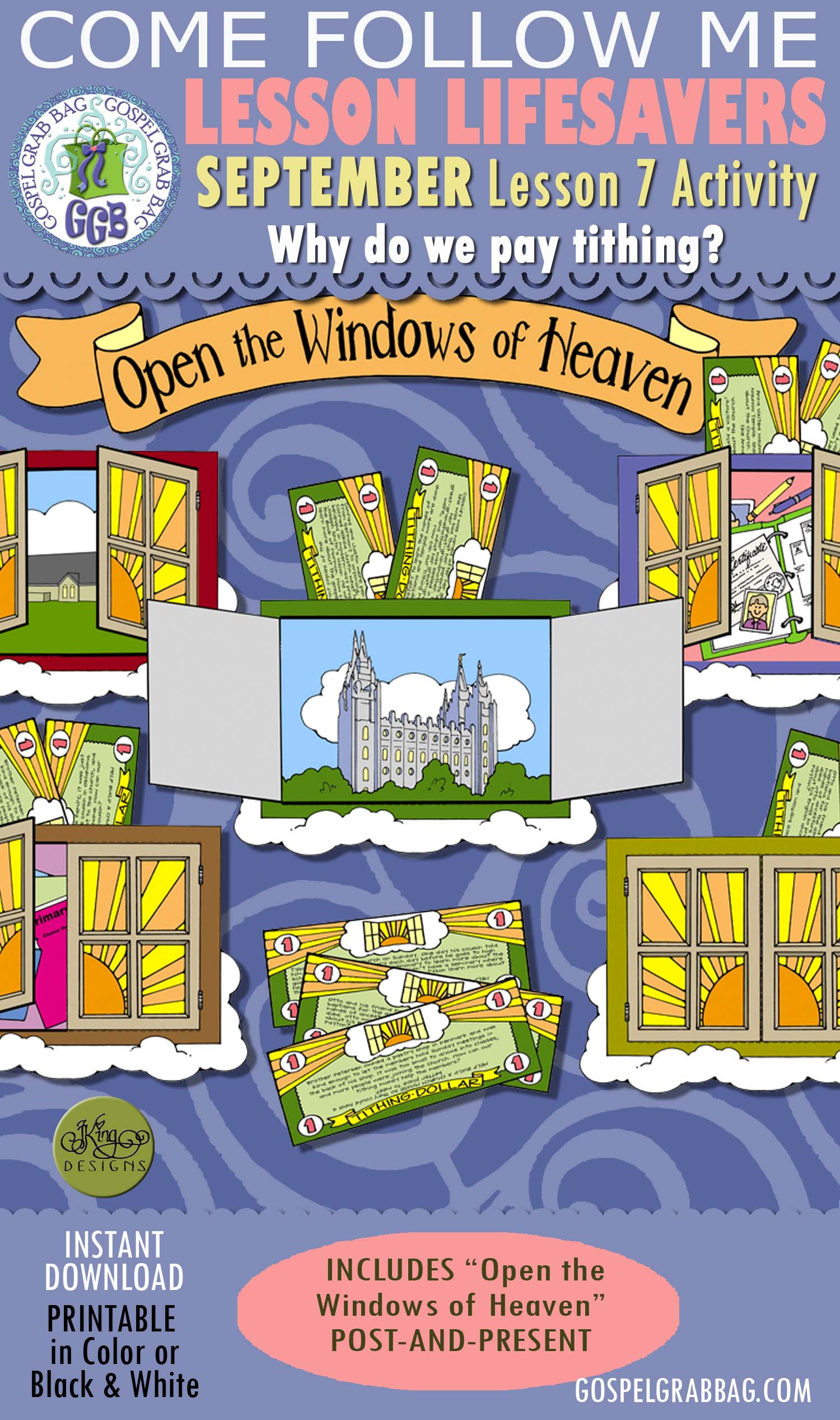 TITHING: Open the Windows of Heaven POST-AND-PRESENT $3.50 September Lesson 7 Come Follow Me "Why do we pay tithing?" ACTIVITY: Open the Windows of Heaven POST-AND-PRESENT