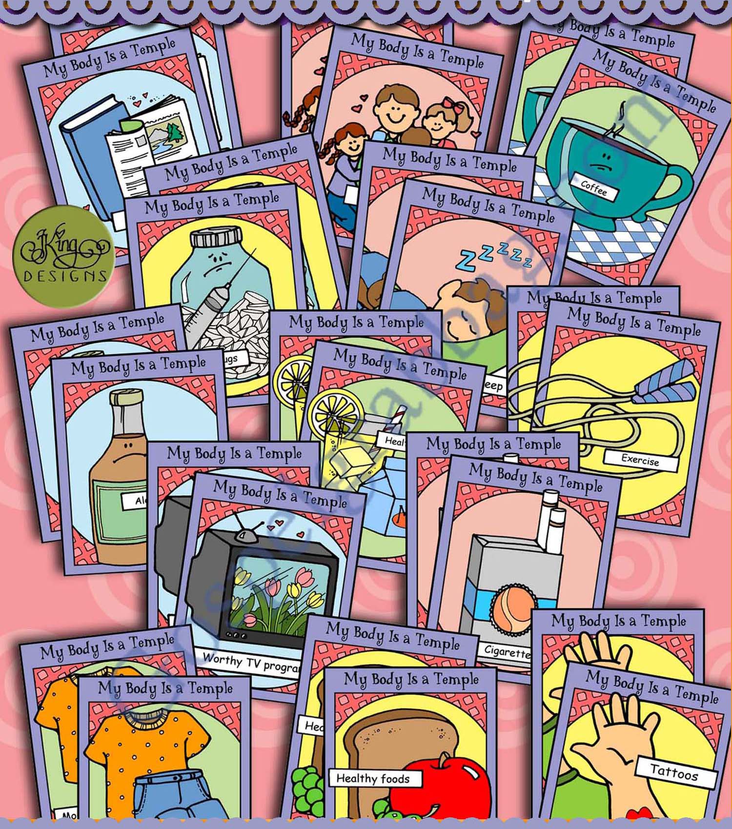 POST-AND-PRESENT Activity My Body Is a Temple – Healthy Mind and Body (Match Game)