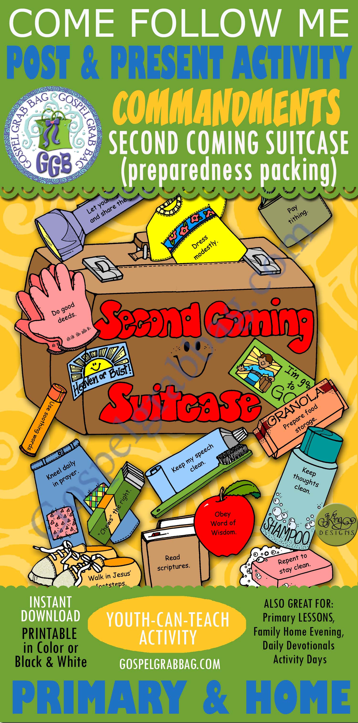 JESUS SECOND COMING Activity: Second Coming Suitcase (Second Coming Suitcase -Preparedness Packing)