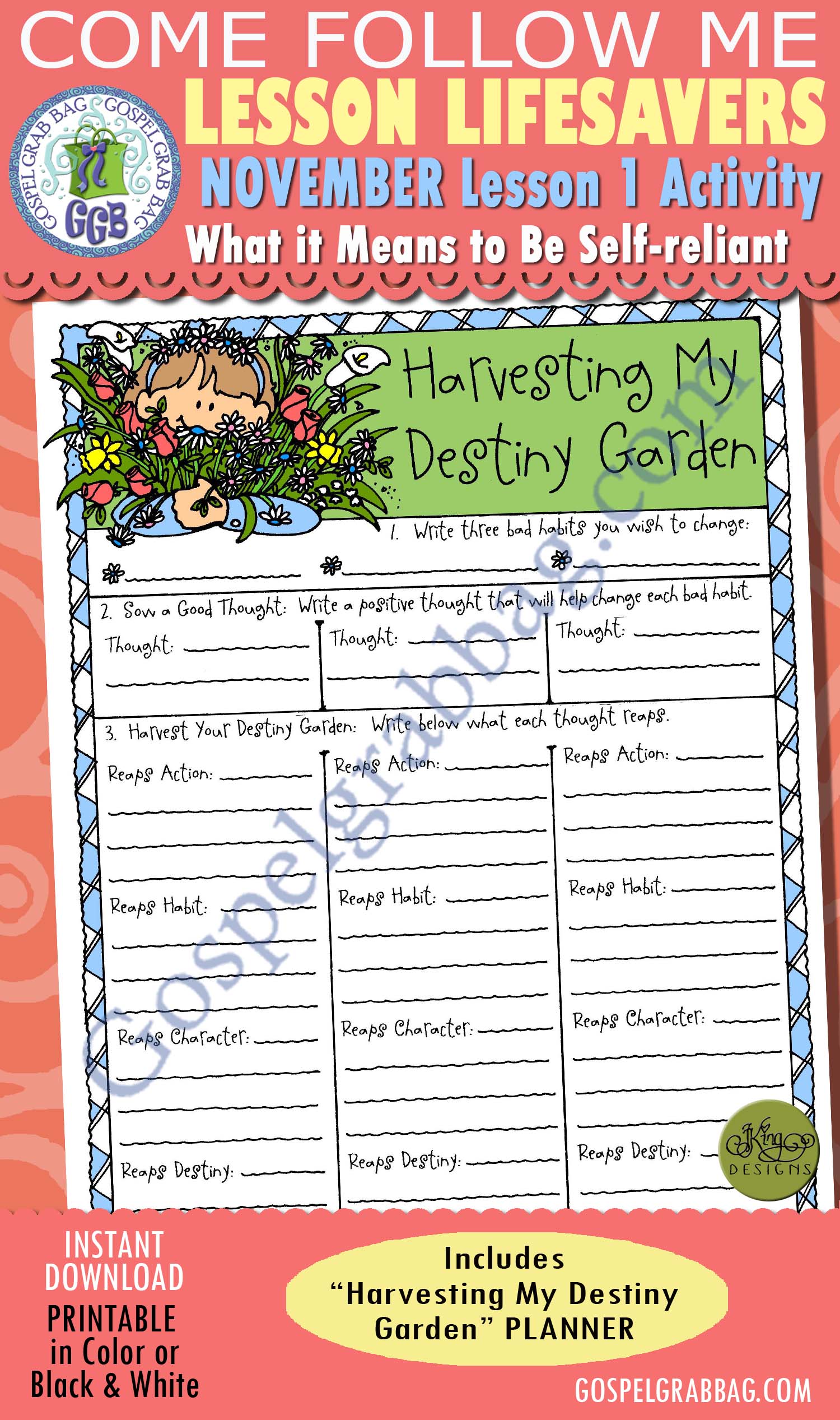 Harvesting My Destiny Garden habit changer planner