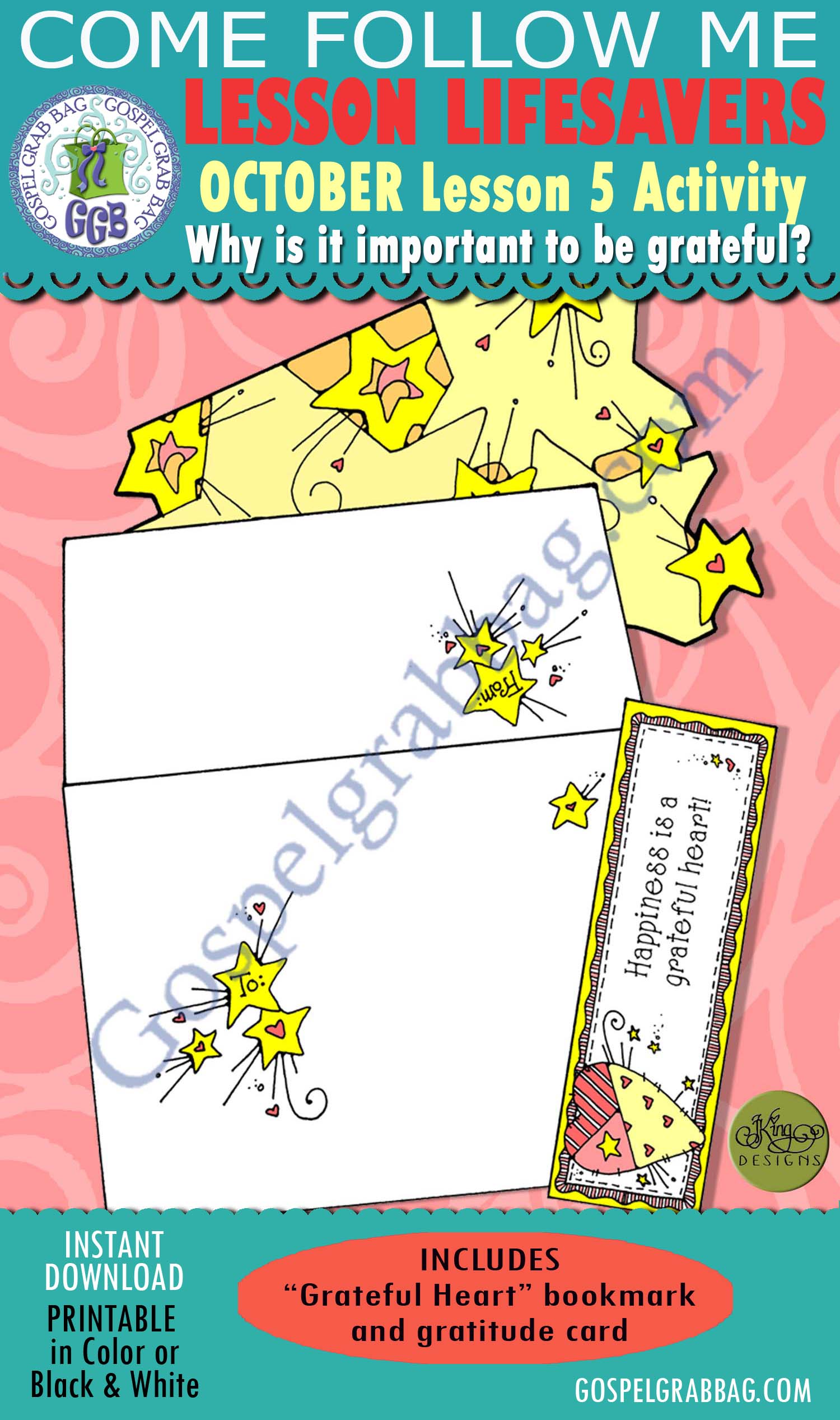 GRATITUDE Activity: Grateful Heart bookmark and gratitude card $1.75 OCTOBER Lesson 5 Come Follow Me "Why is it important to be grateful?" ACTIVITY: Grateful Heart bookmark and gratitudee card