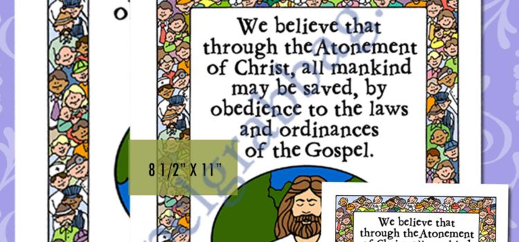 Article of Faith 1:3 scripture poster/card set - be saved by obedience