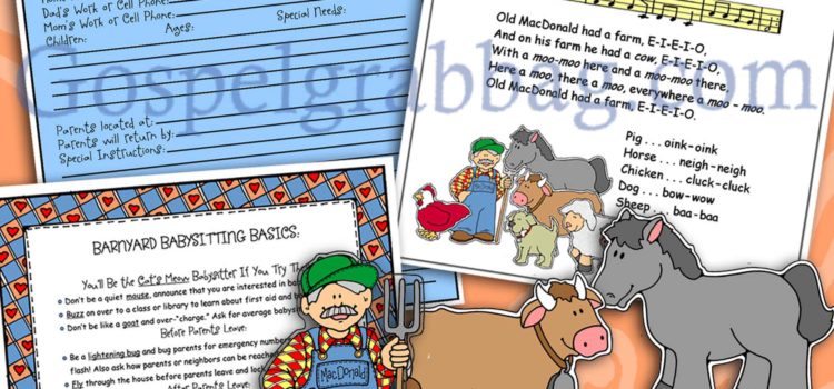 CHILDCARE: Activity Days – Serving Others – Goal 5, entertain children with songs or games, learn babysitting basics Old MacDonald Song Fun and Babysitting Basics ACTIVITY Children & Youth Goals