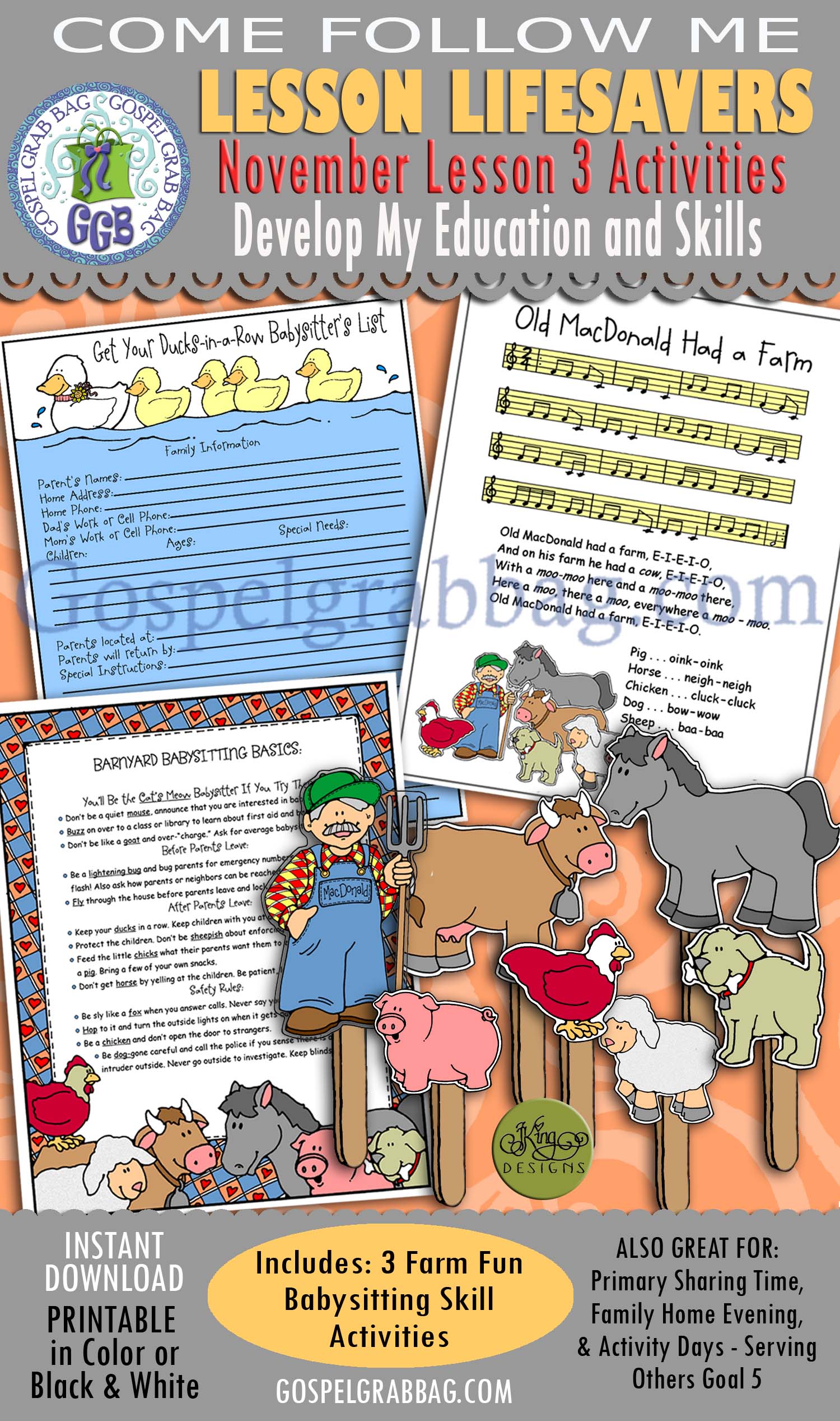 Old MacDonald Song Fun and Babysitting Basics ACTIVITY Children & Youth Goals