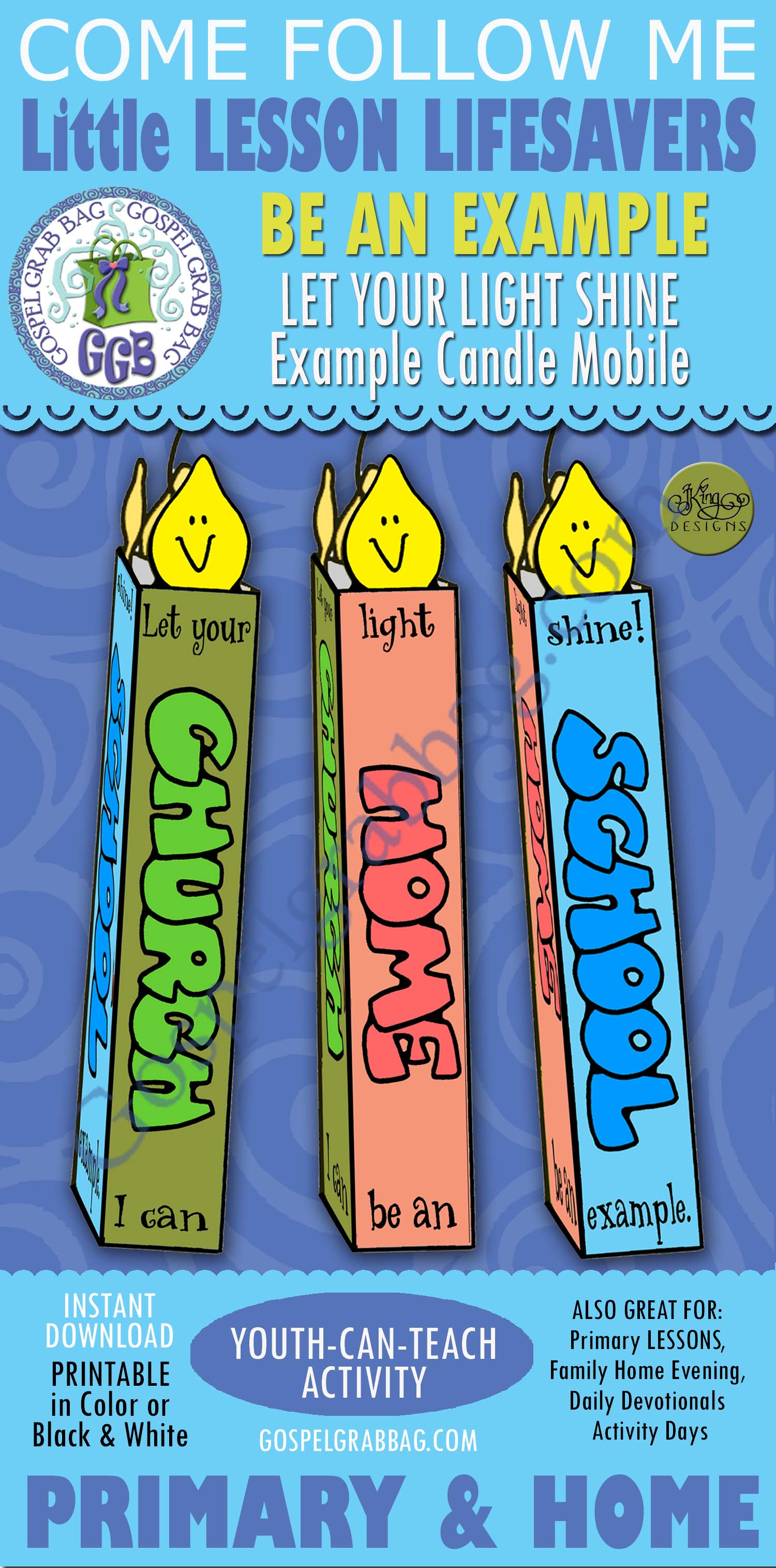 $1.50 Little LESSON LIFESAVER Activity for Come Follow Me, Primary, Family Home Evening, Bible Study and Sunday School