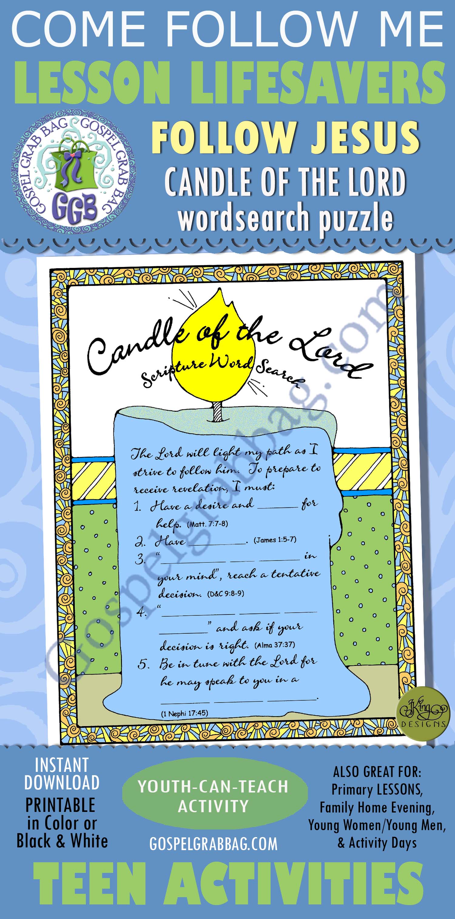 Candle of the Lord scripture word-search puzzle