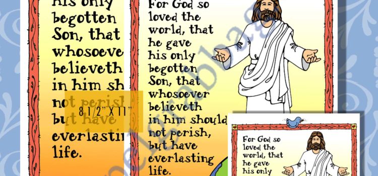 John 3:16 scripture poster/card set "For God so loved the world ..."