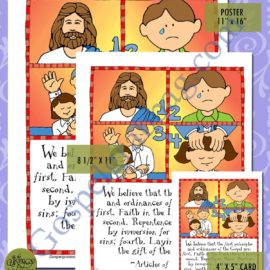 Article of Faith 1:4 scripture poster/card set - first principles ordinances of gospel