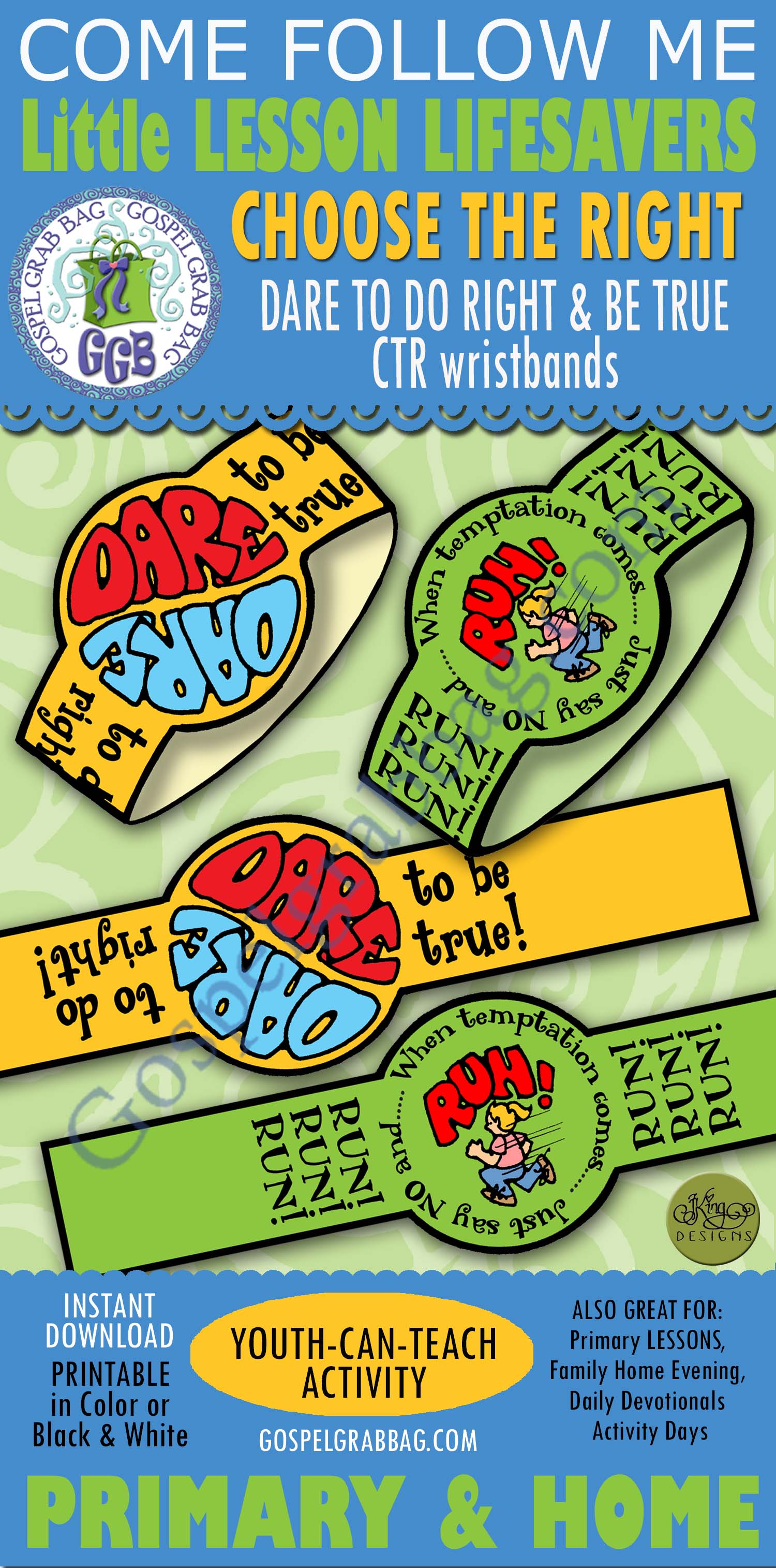 $1.50 Little LESSON LIFESAVER Activity for Come Follow Me - Primary and Home lessons, family home evening, Bible Study, Sunday School