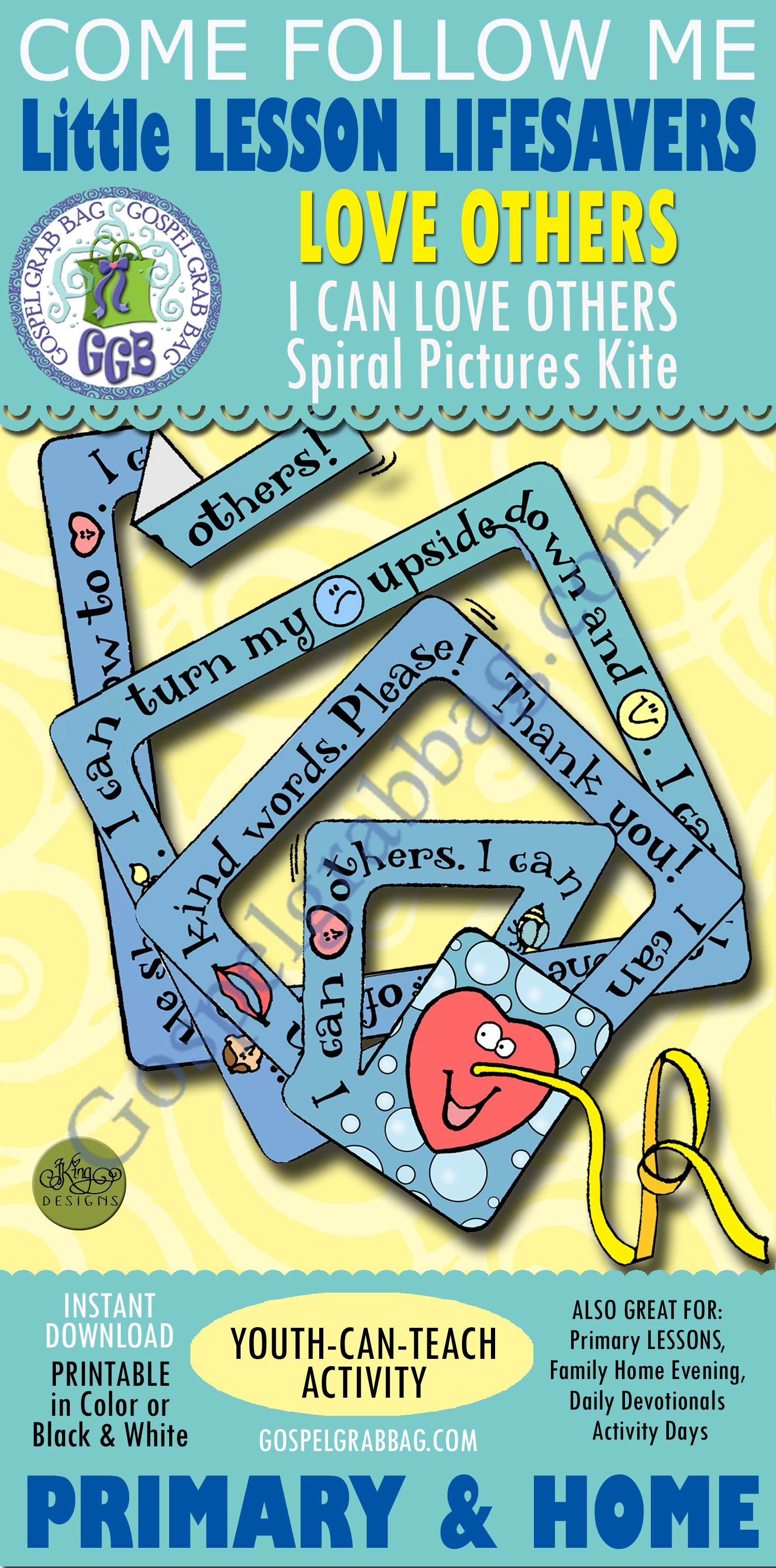 $1.50 Little LESSON LIFESAVER Activity for Nursery lesson 18 and Come Follow Me - Primary and Home (family home evening), Bible Study