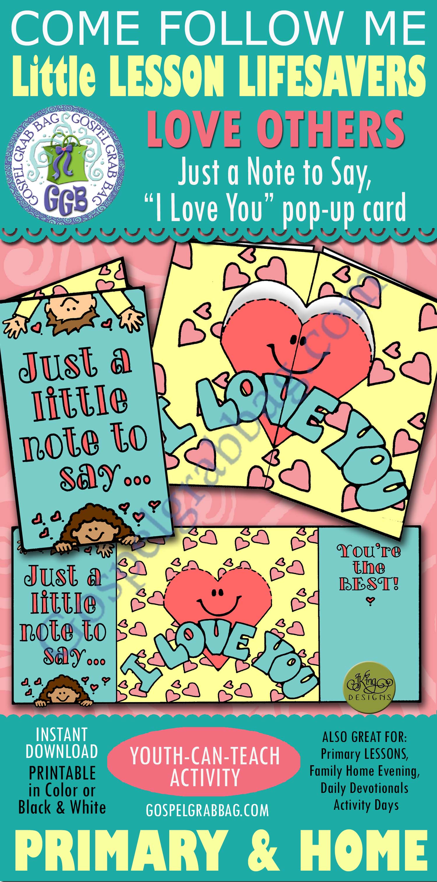 LOVE OTHERS Activity: Just a little note to say "I Love You" pop-up gift card Just a Note to Say, “I Love You” pop-up card
