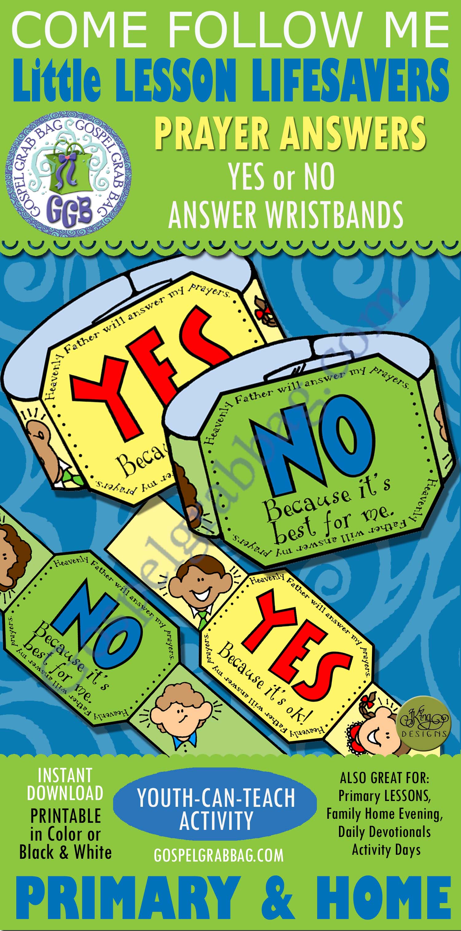 $1.50 Little LESSON LIFESAVERS Activity for Come Follow Me, Primary and Home lessons, family home evening (handouts)