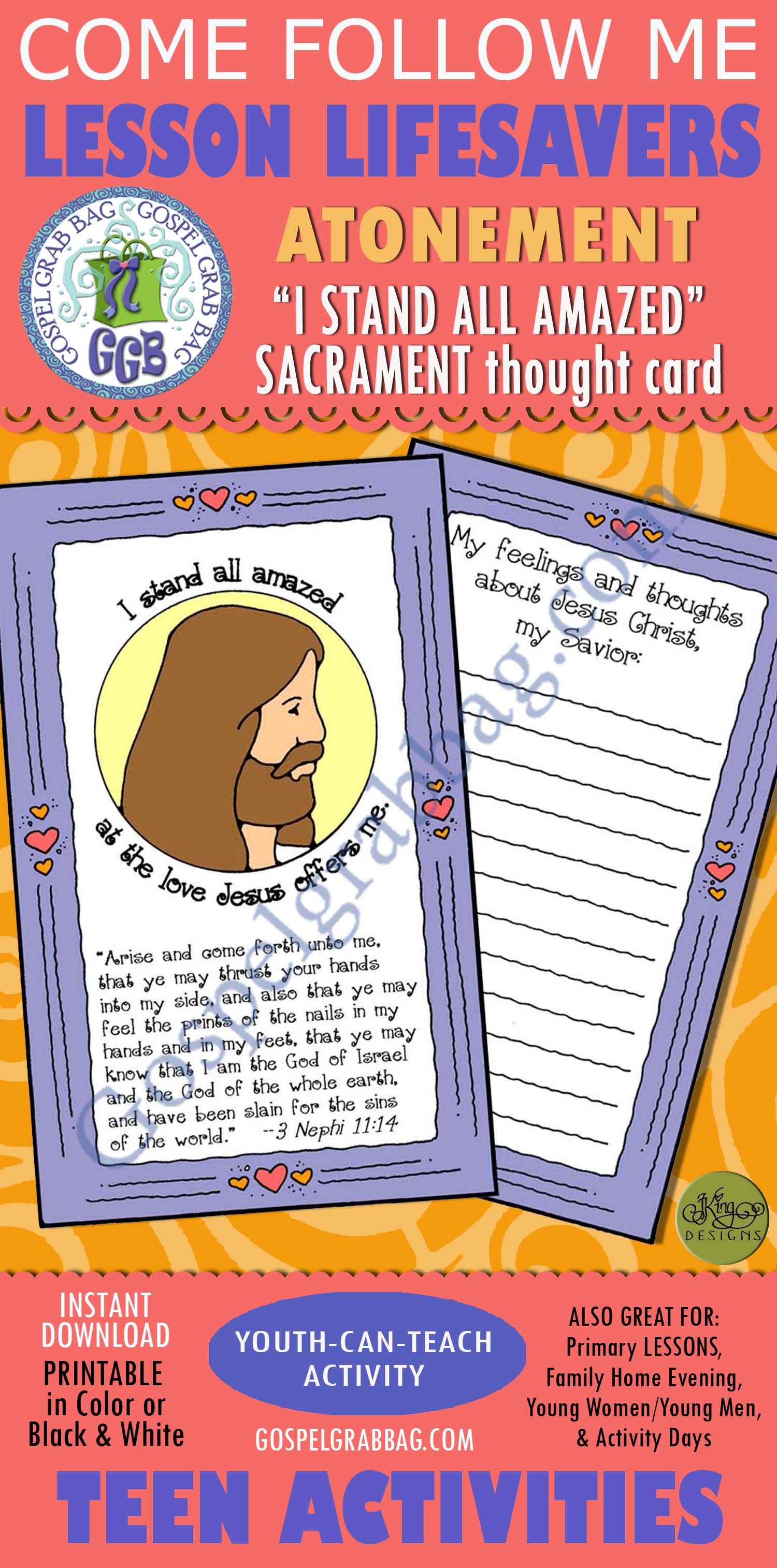 I Stand All Amazed sacrament thought card