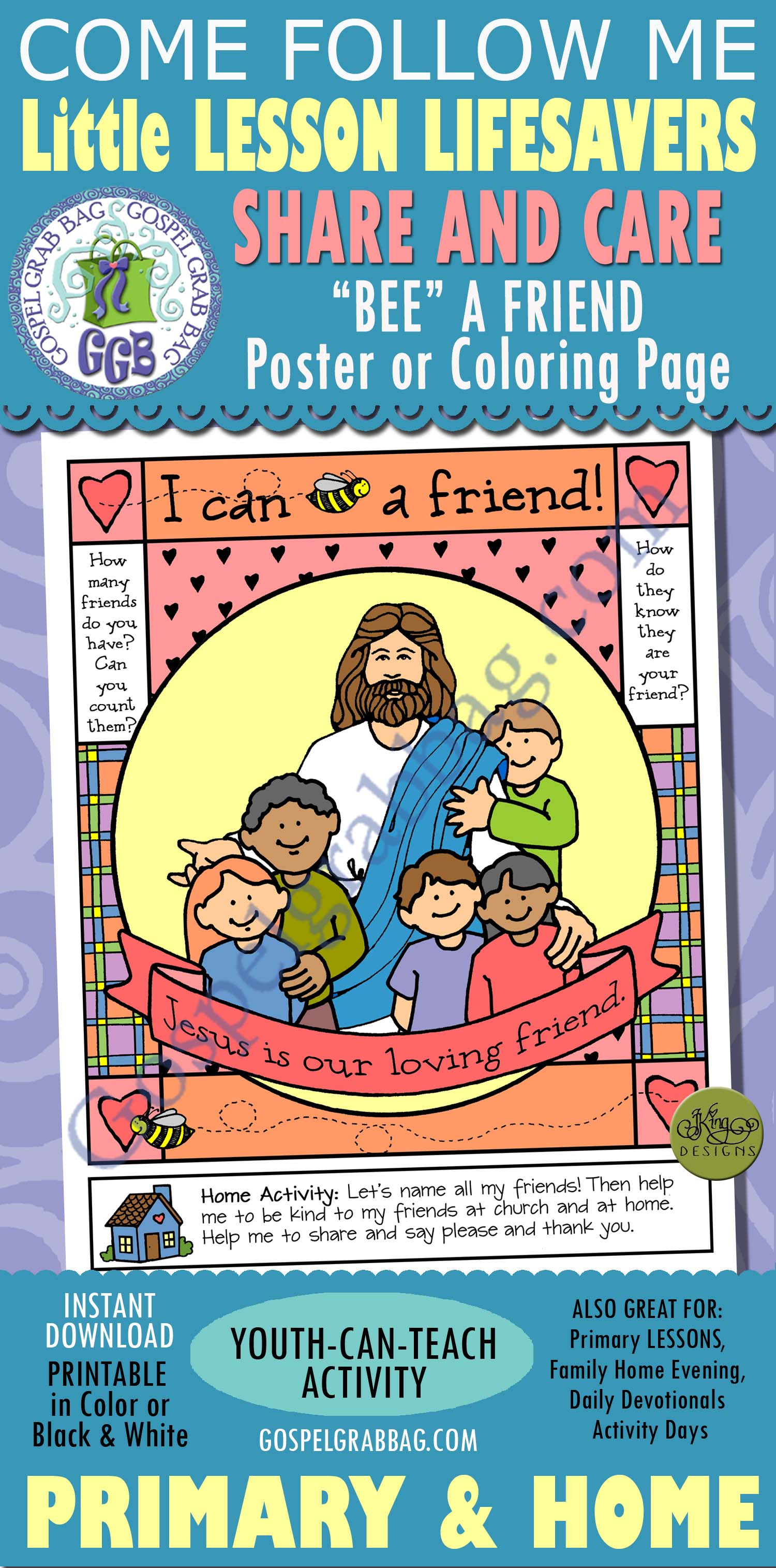 $1.50 Little LESSON LIFESAVER - Nursery Activity for Come Follow Me - Primary and Home, family home evening - Nursery Lesson 17