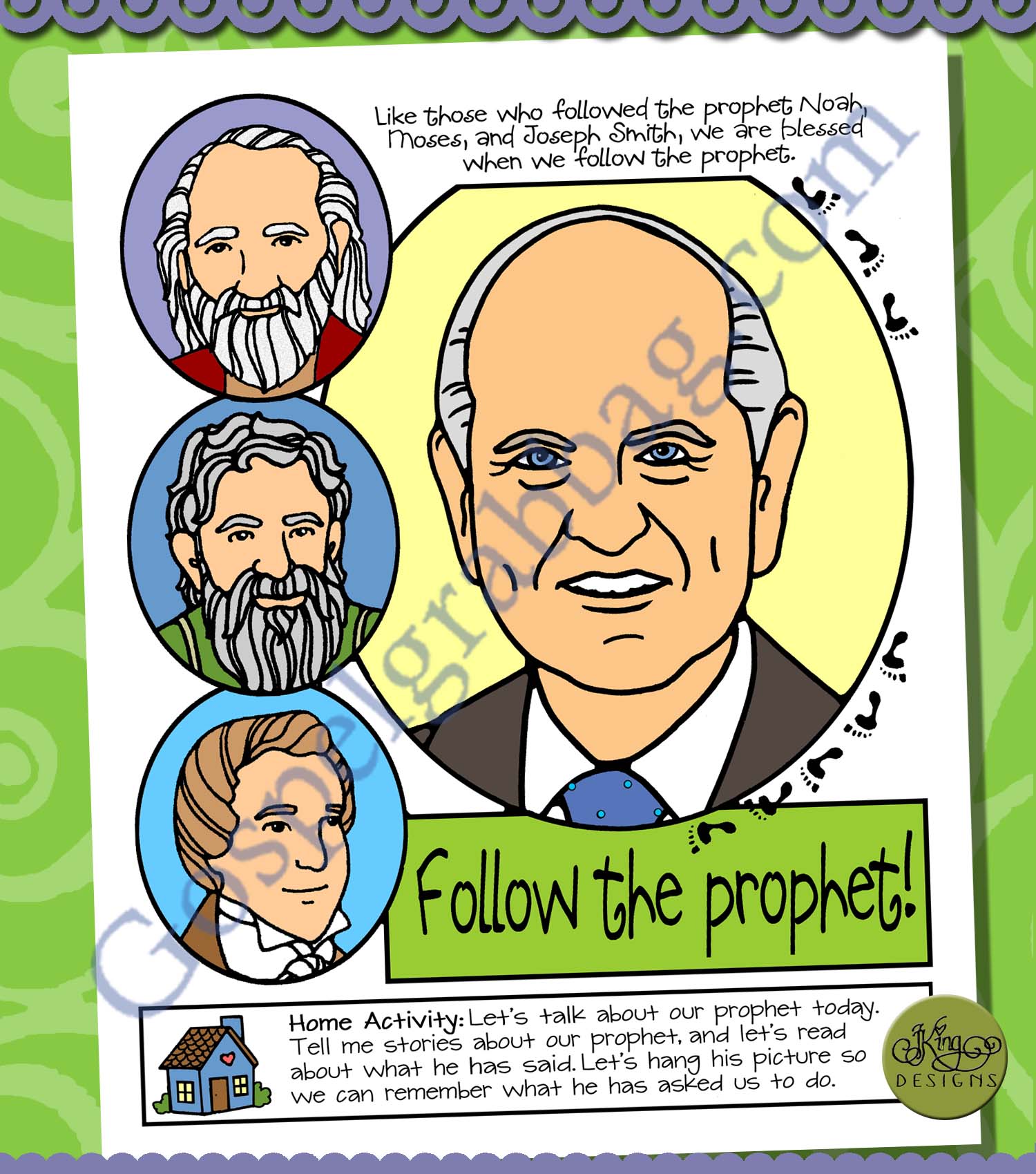 Follow the Prophet! poster or coloring page