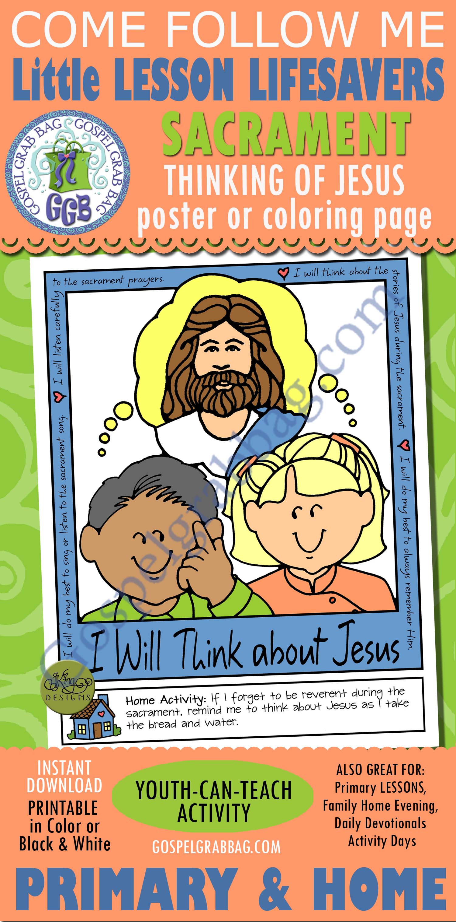 $1.50 Little LESSON LIFESAVER Activity for Nursery Lesson 27 or Come Follow Me - Primary Ages 2-5, family home evening, Christian, Bible Study, LDS printables