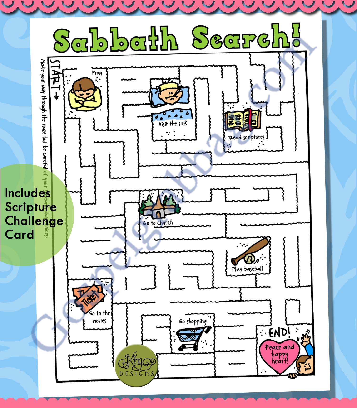 LESSON LIFESAVER Activity: Sabbath Search! maze puzzle
