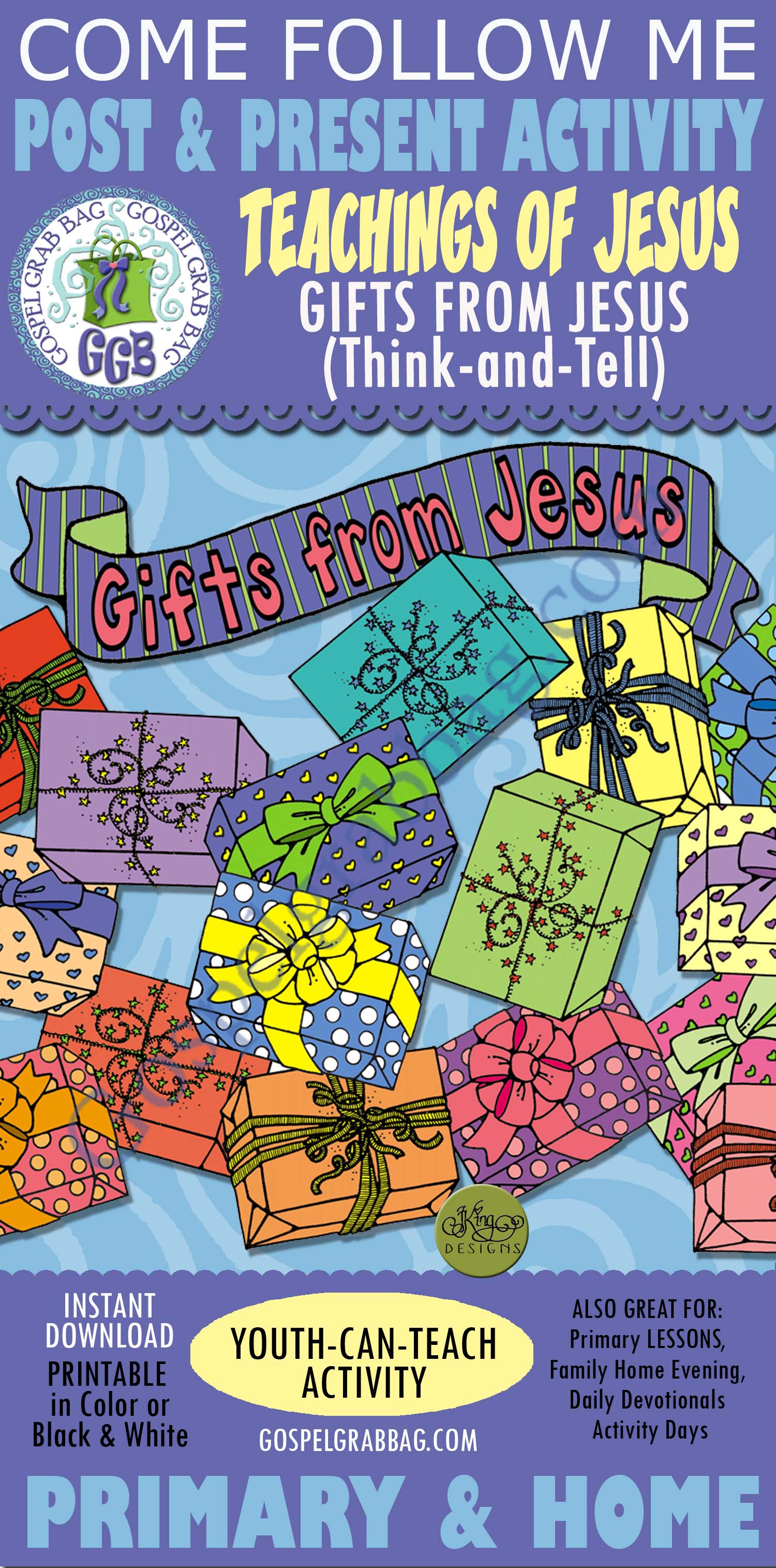POST-AND-PRESENT Activity Jesus Blesses Me with His Teachings Gifts from Jesus (Think-and-Tell)