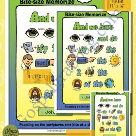 1 John 4:14 rebus scripture poster/card set - Jesus, Savior of the world